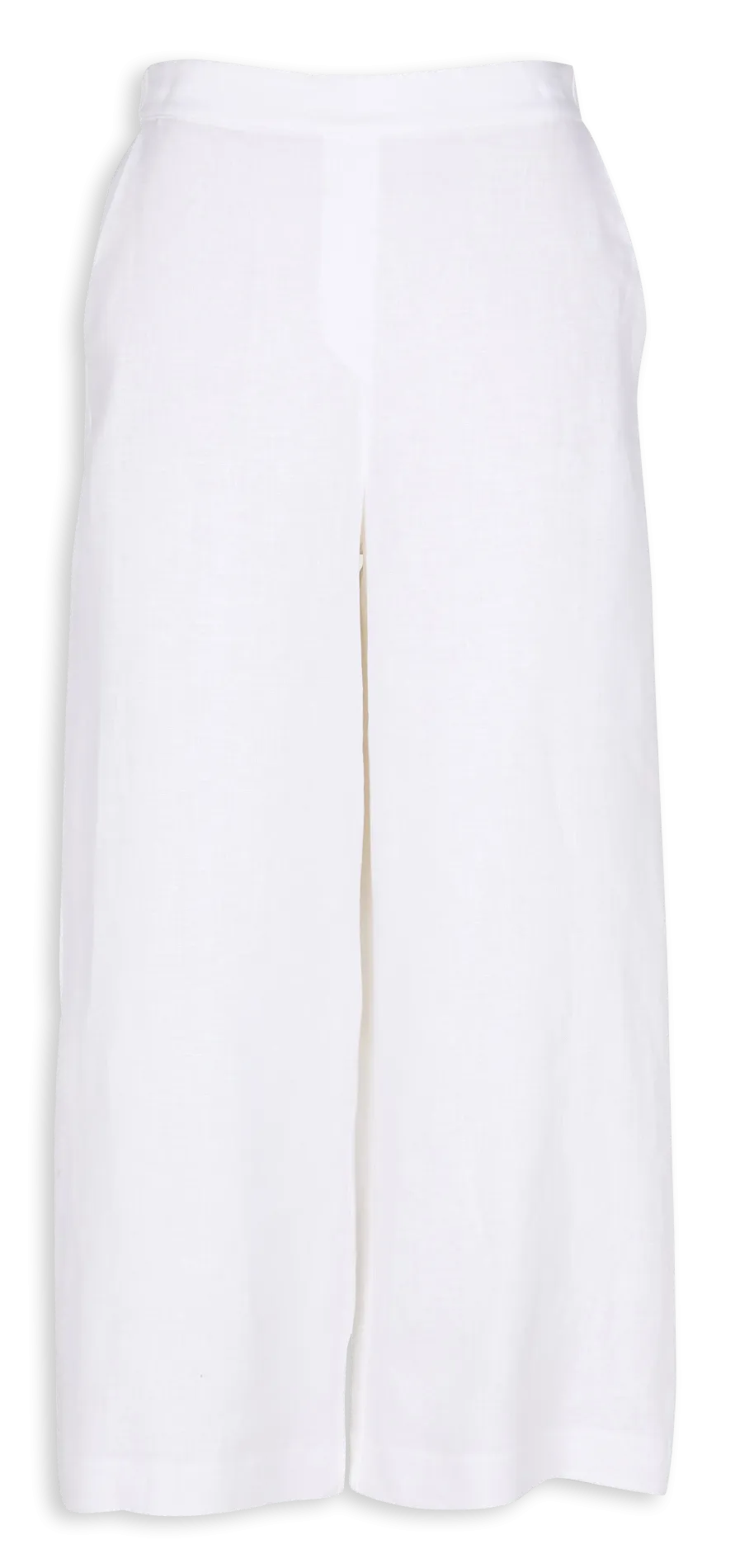 PANDI  PANTALóN ANCHO DE LINO DE TALLE ALTO EN BLANCO