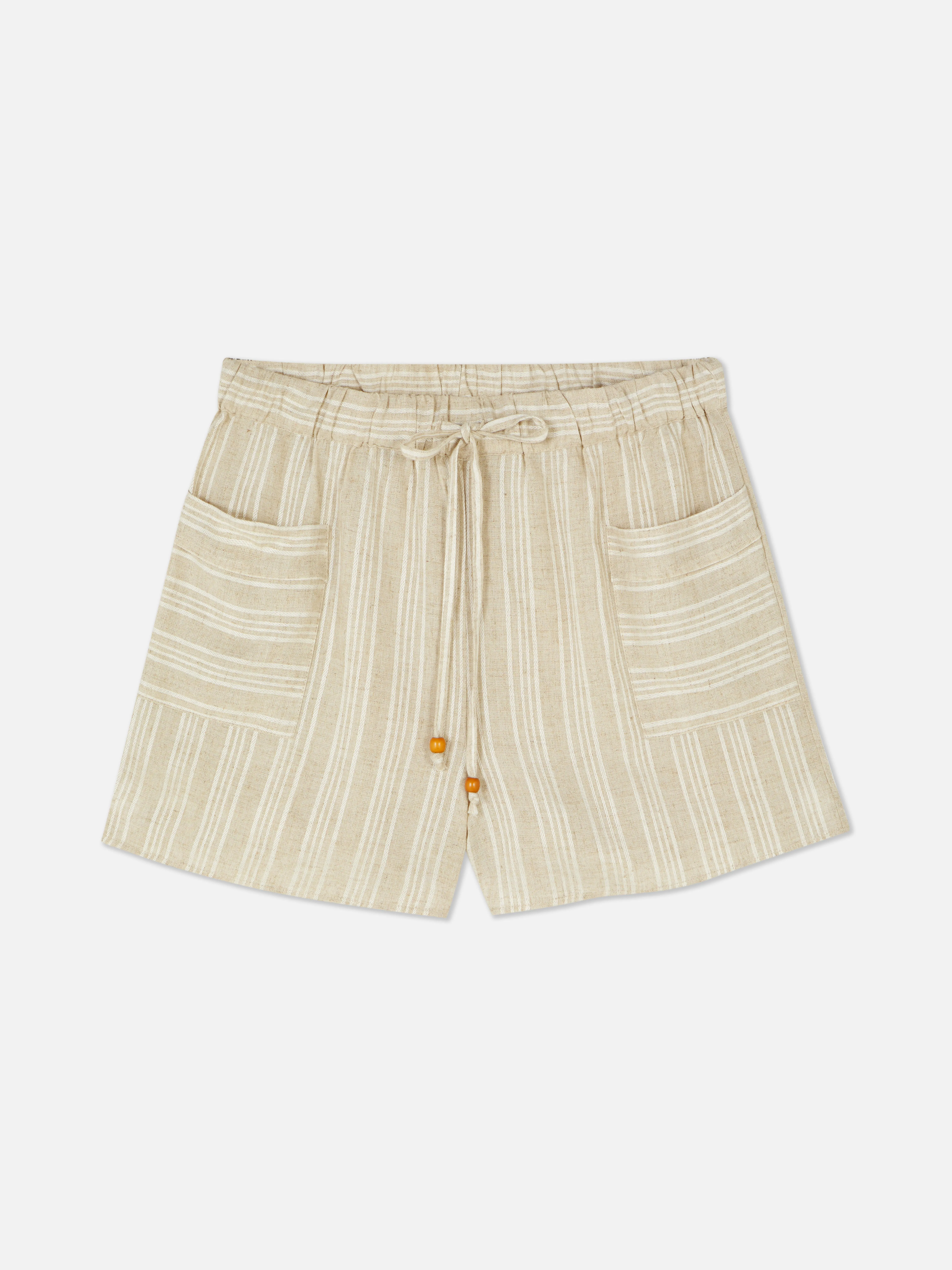 Pantalones cortos a rayas con cinturilla elástica