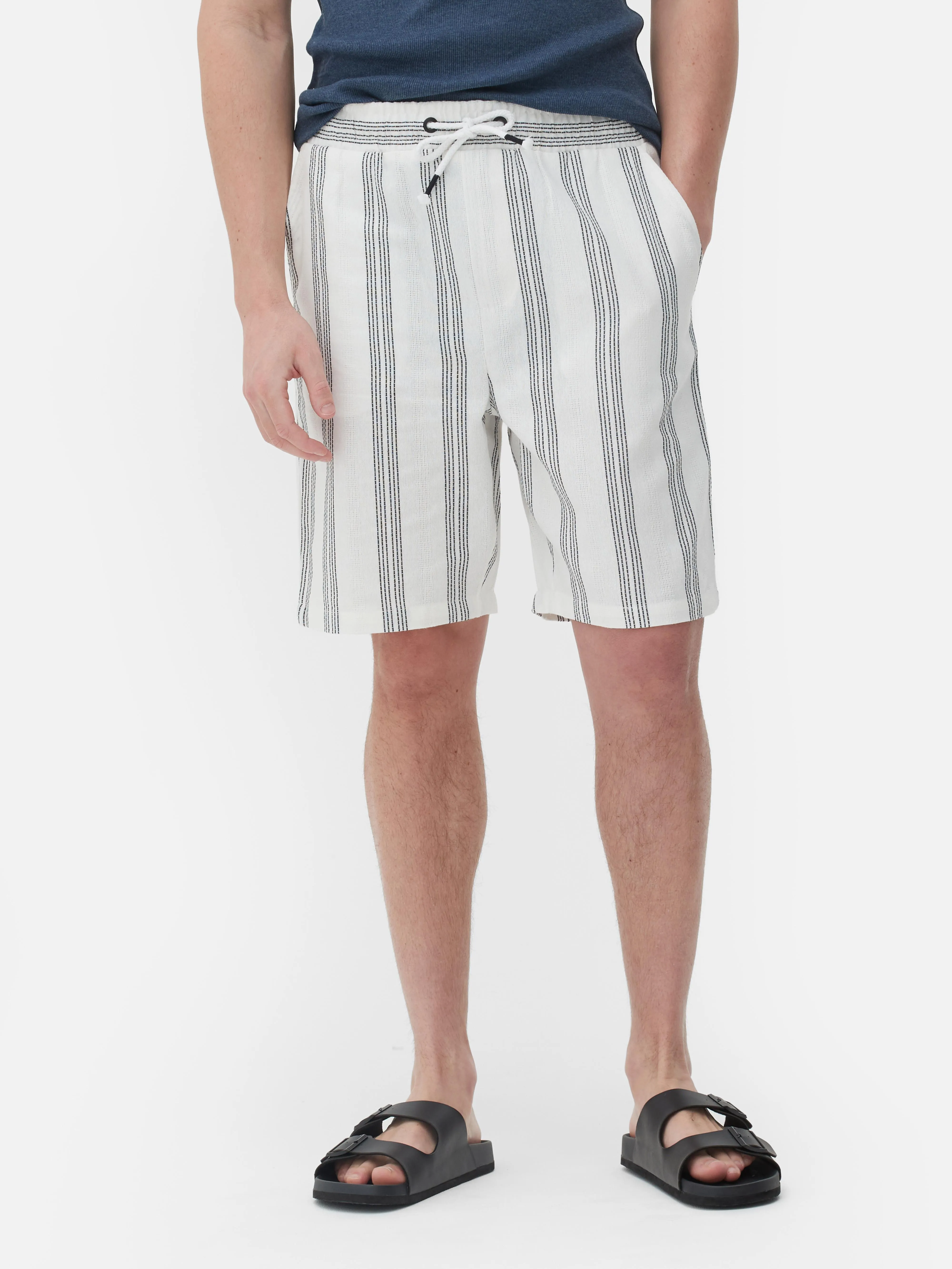 Pantalones cortos chinos con cordón de ajuste texturizado