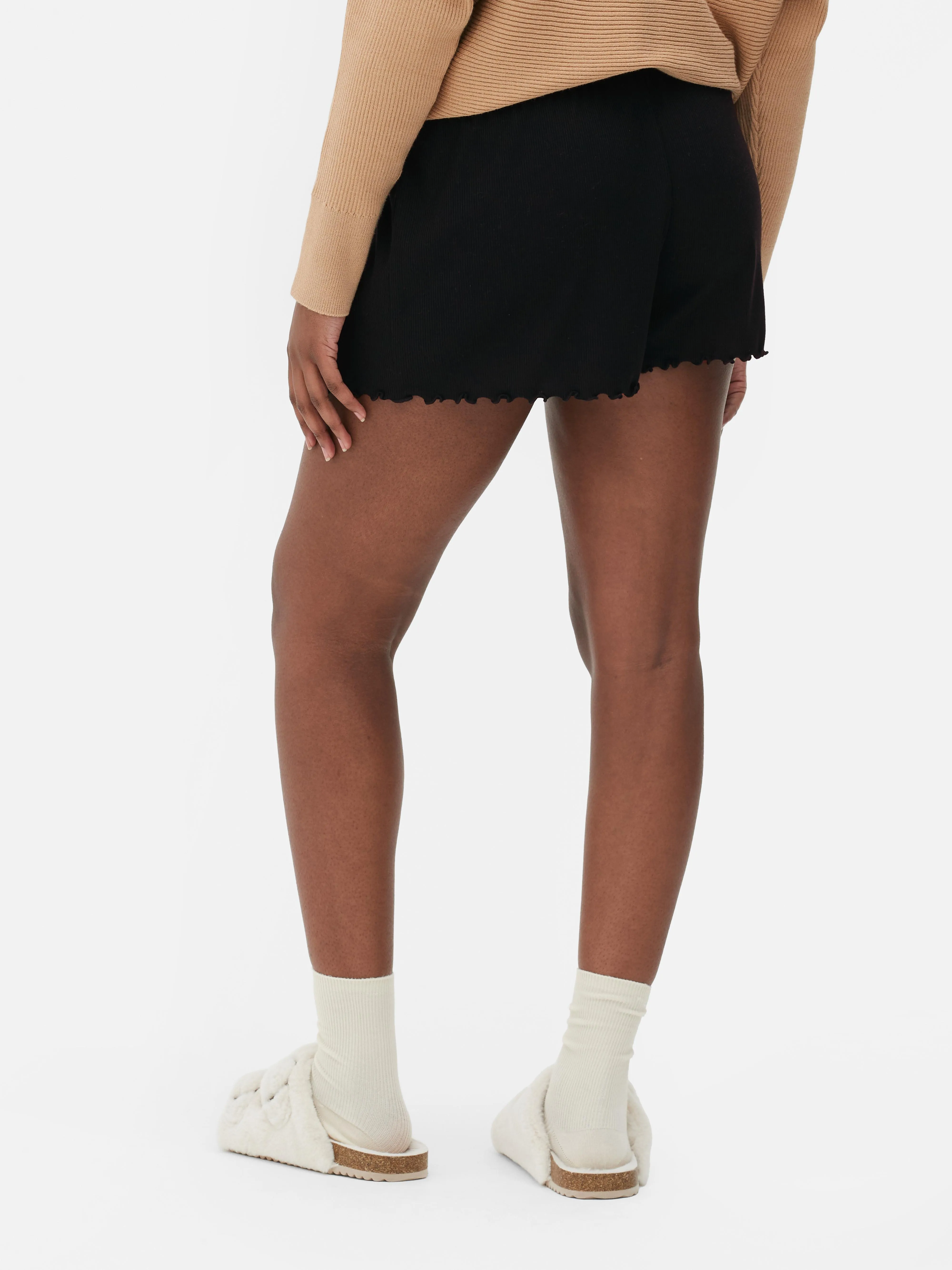 Pantalones cortos de punto de canalé