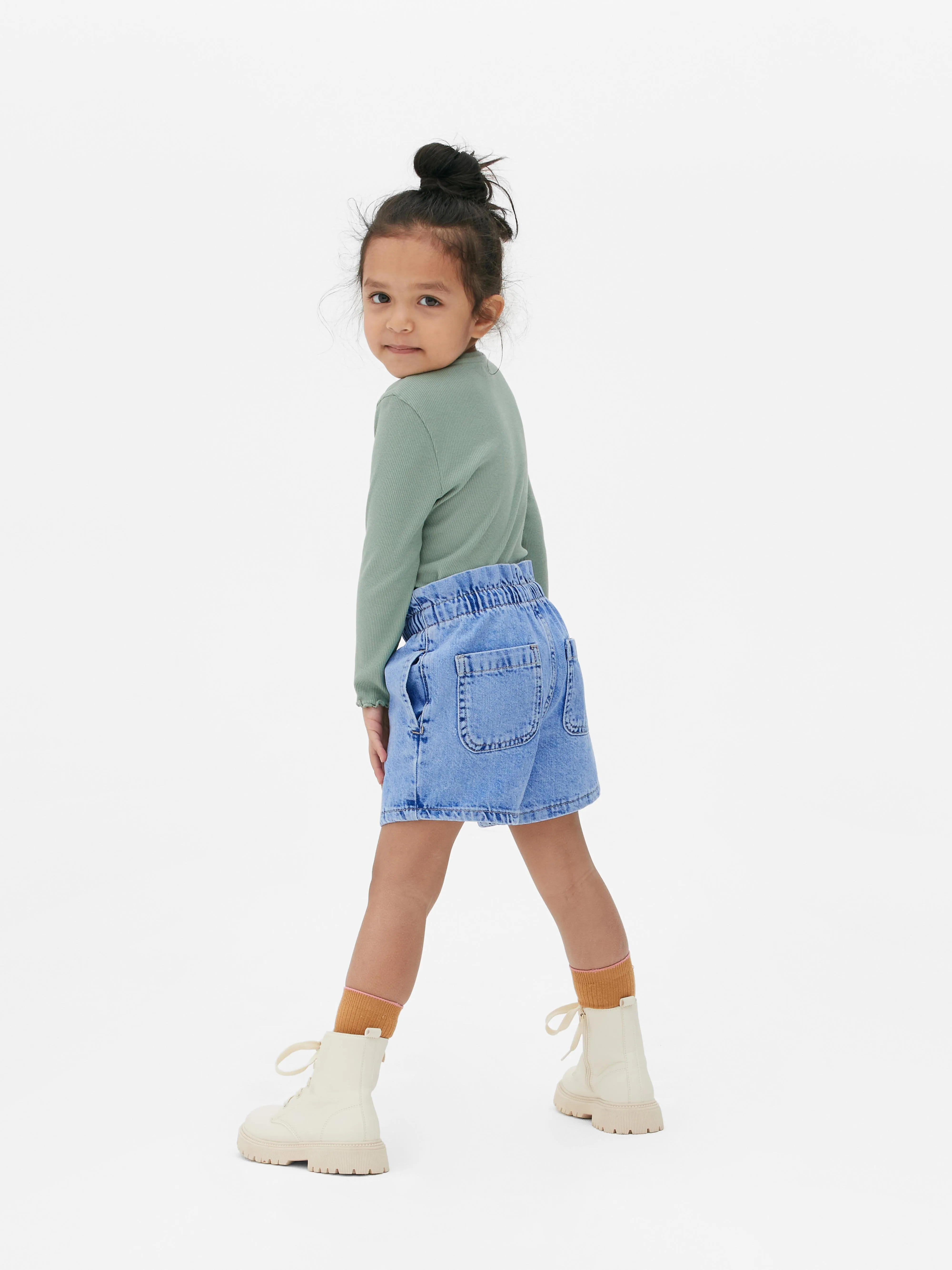 Pantalones cortos vaqueros con cordón de ajuste