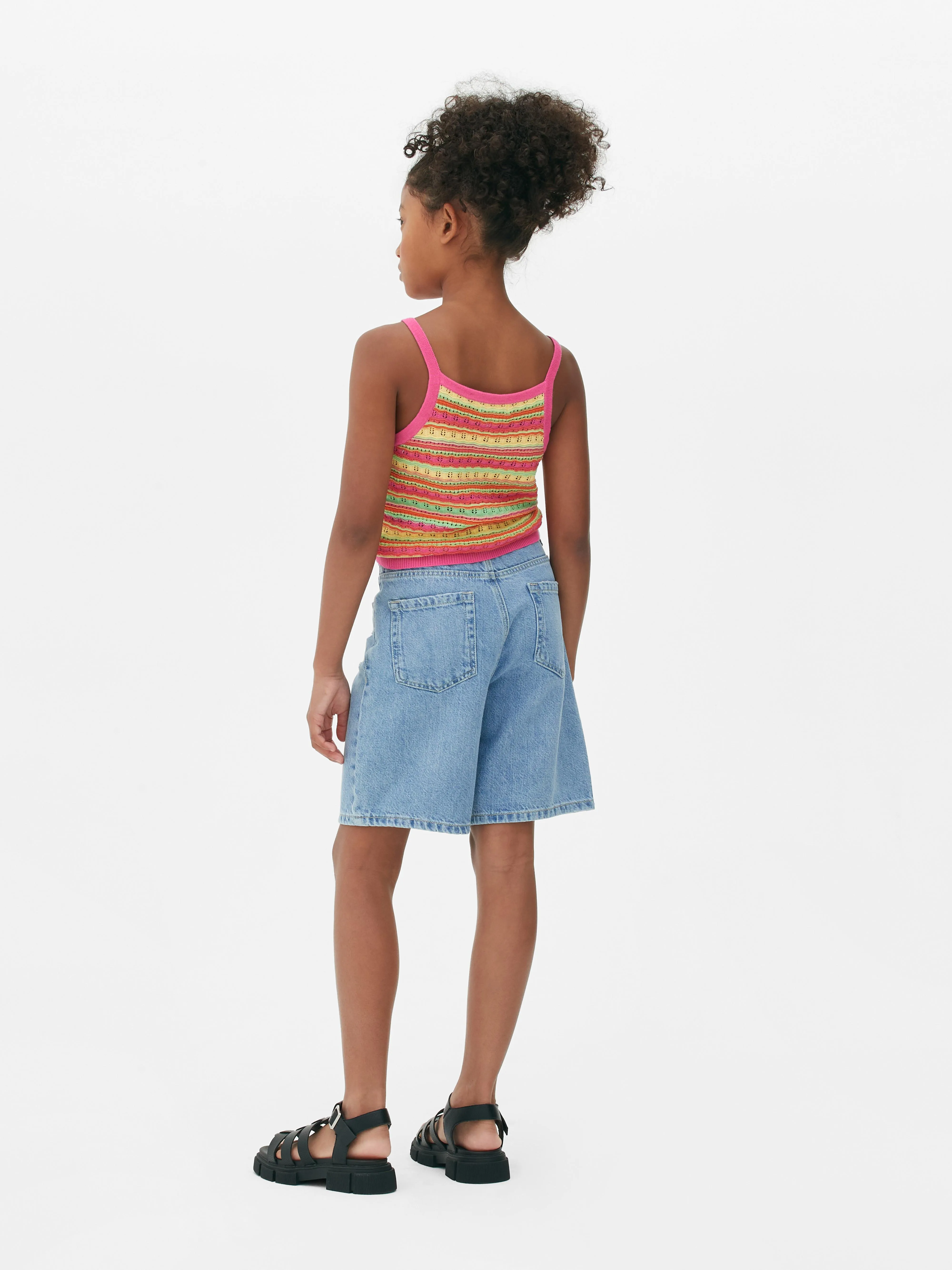 Pantalones cortos vaqueros con efecto desgastado