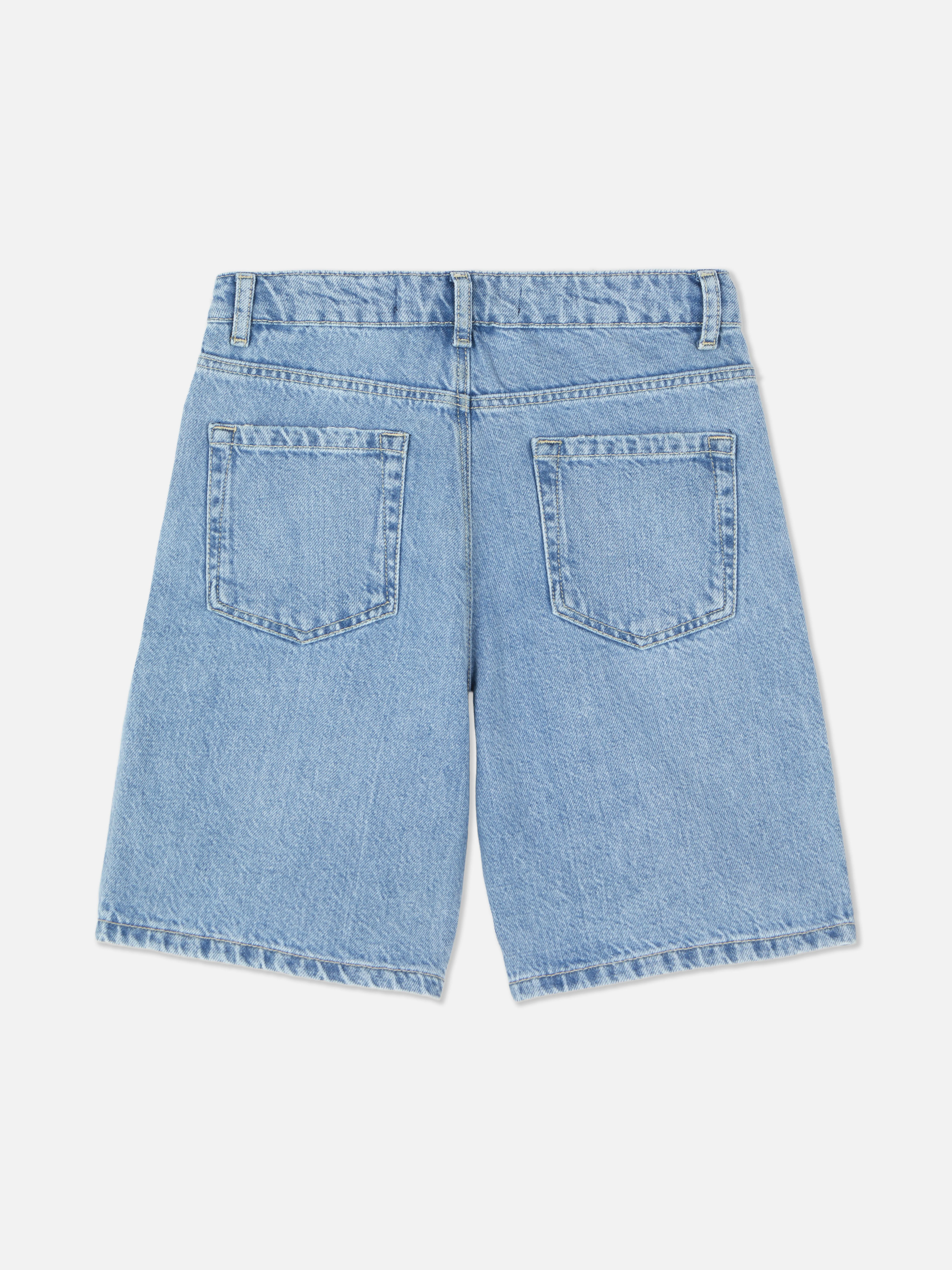Pantalones cortos vaqueros con efecto desgastado