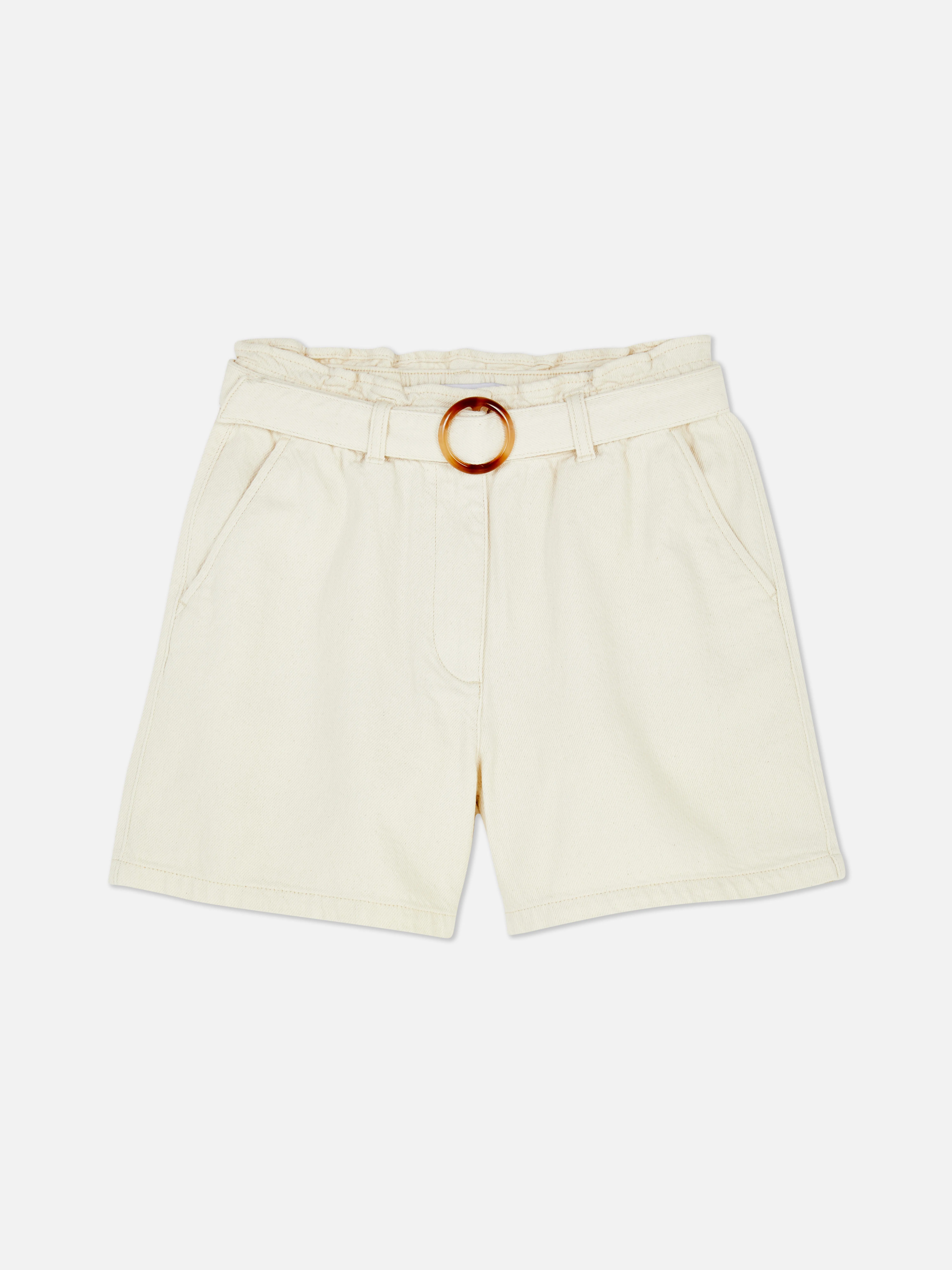 Pantalones cortos «paperbag» con cinturón