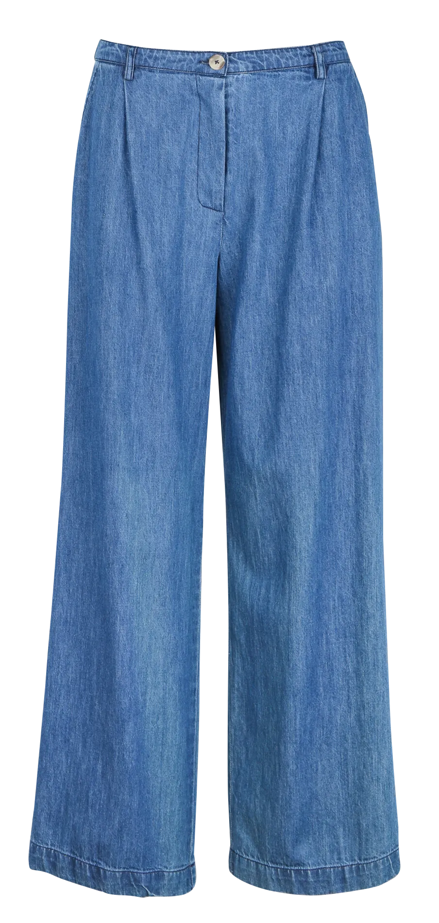 Pantalón ancho de algodón en azul