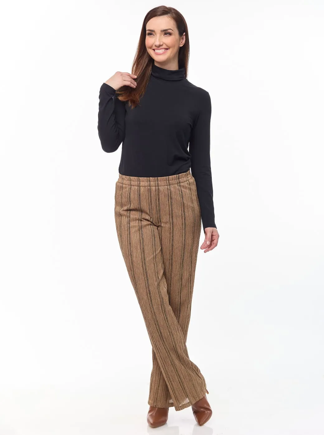 Pantalón camel pijamero con lurex Esenciales