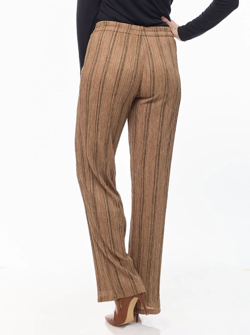 Pantalón camel pijamero con lurex Esenciales