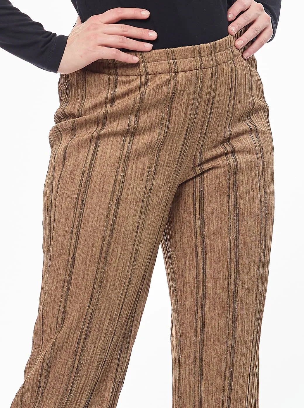 Pantalón camel pijamero con lurex Esenciales