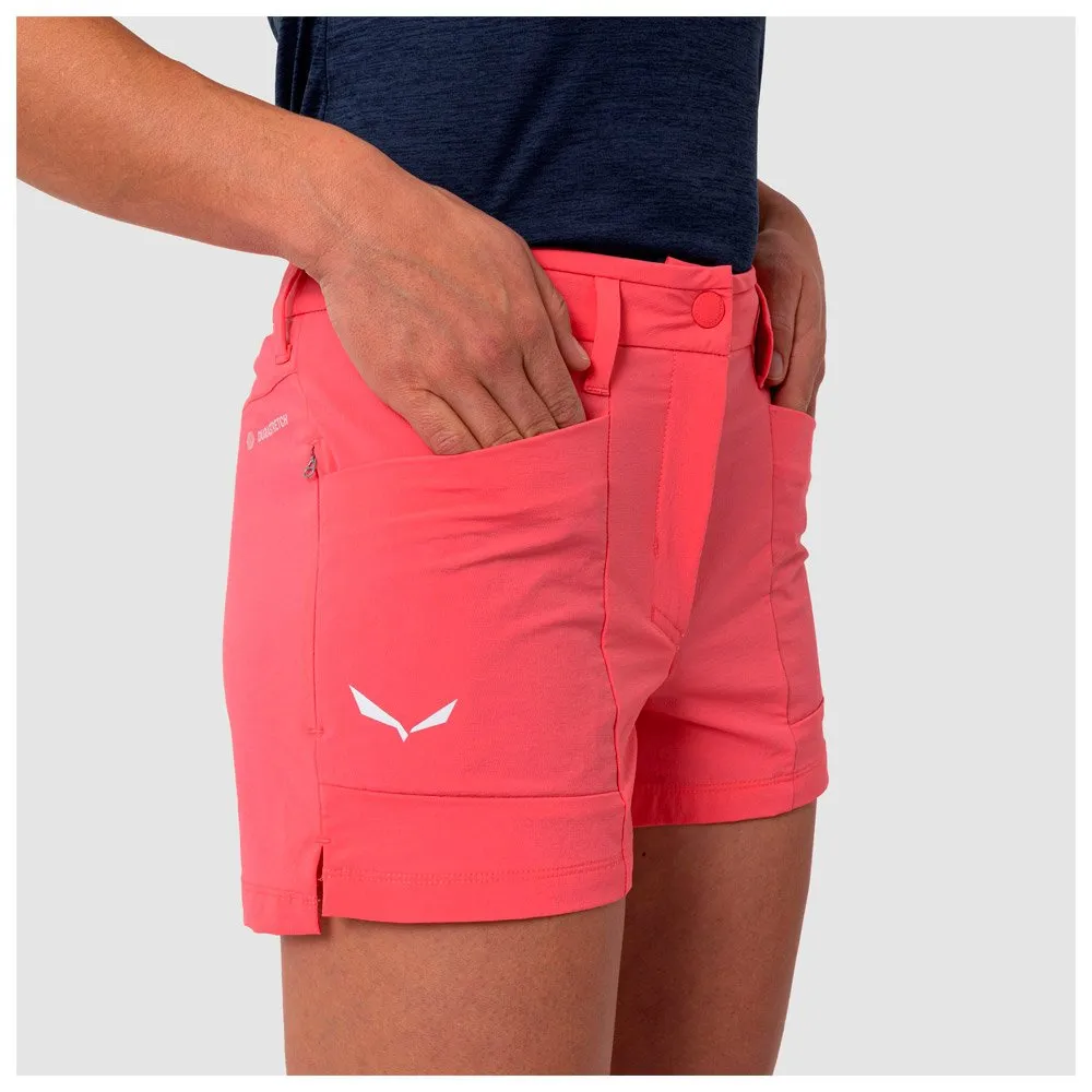 Pantalón corto de trekking Salewa Puez Durastretch W Calypso Coral