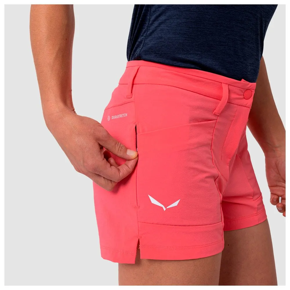Pantalón corto de trekking Salewa Puez Durastretch W Calypso Coral