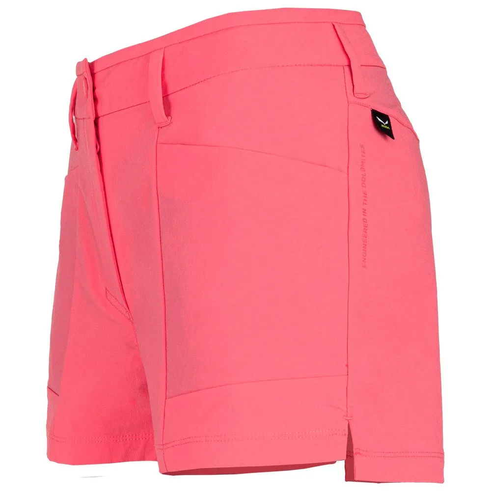 Pantalón corto de trekking Salewa Puez Durastretch W Calypso Coral