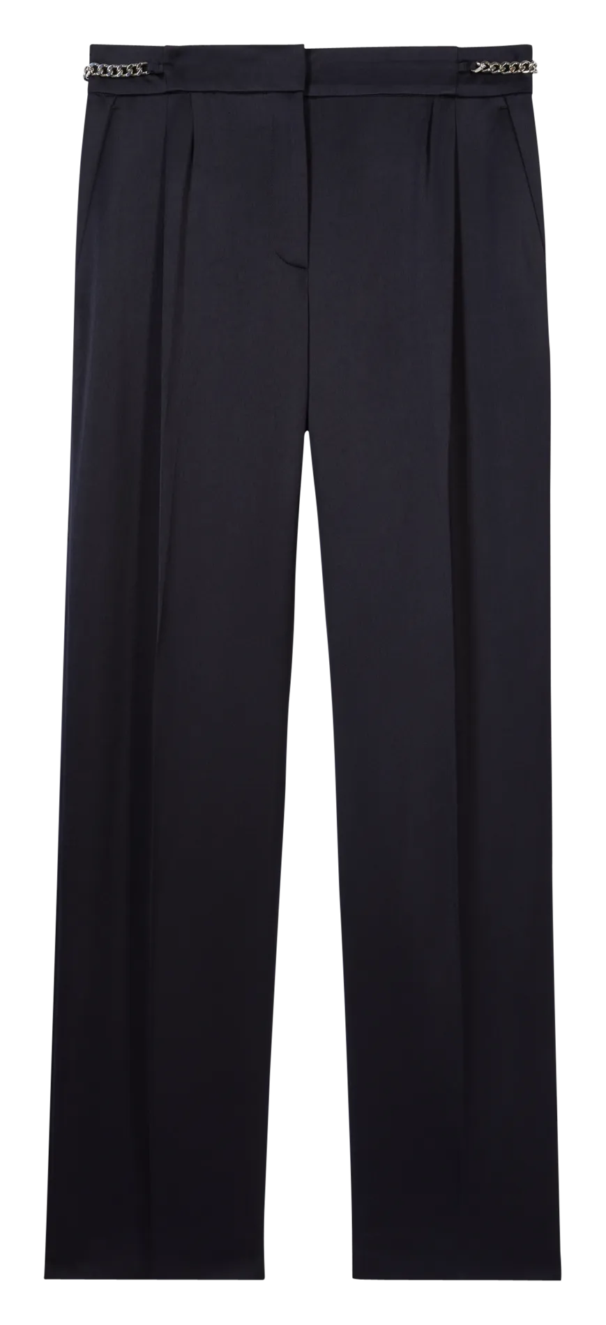 Pantalón recto con pinzas en azul