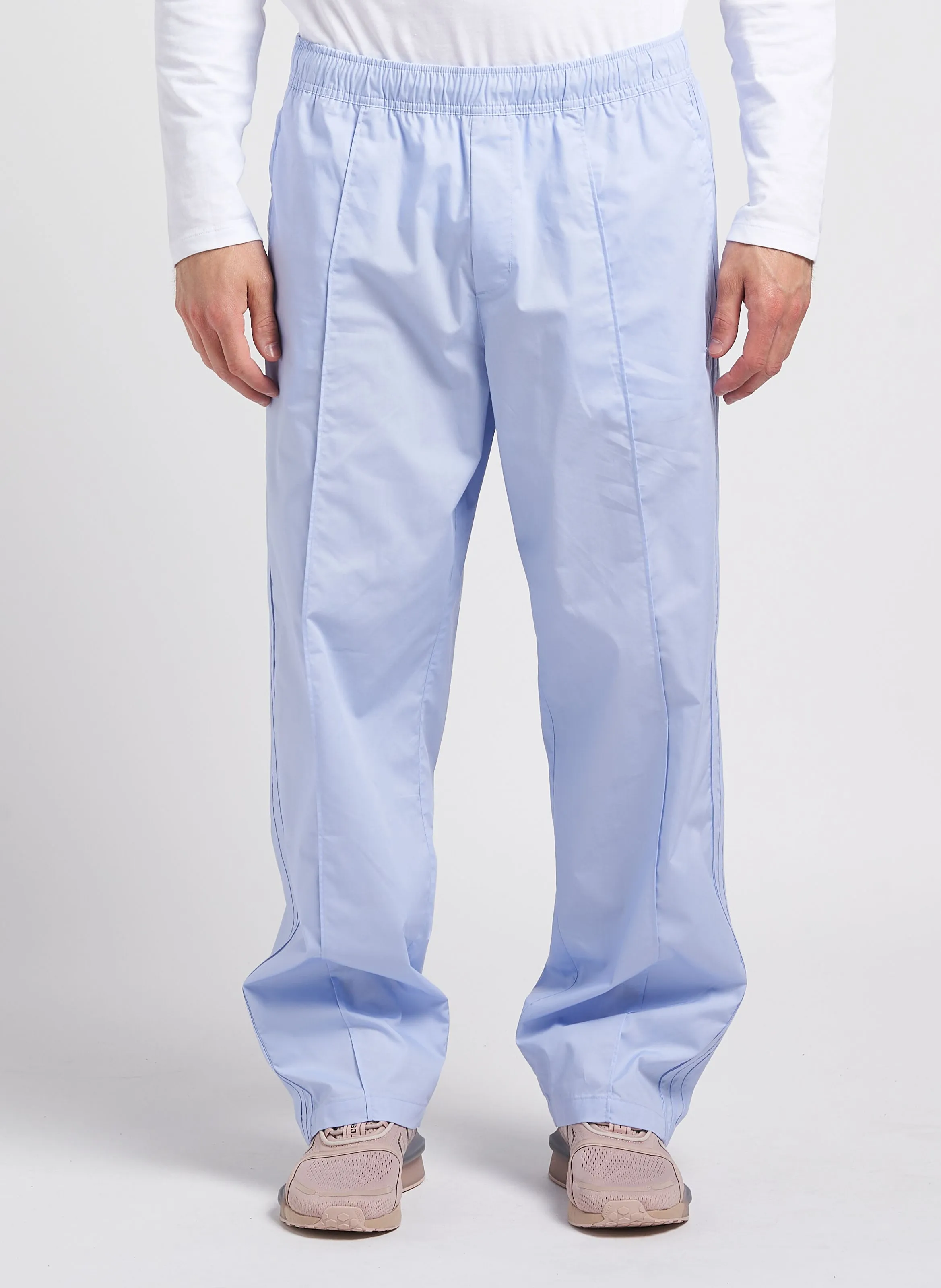 Pantalón recto de algodón en azul