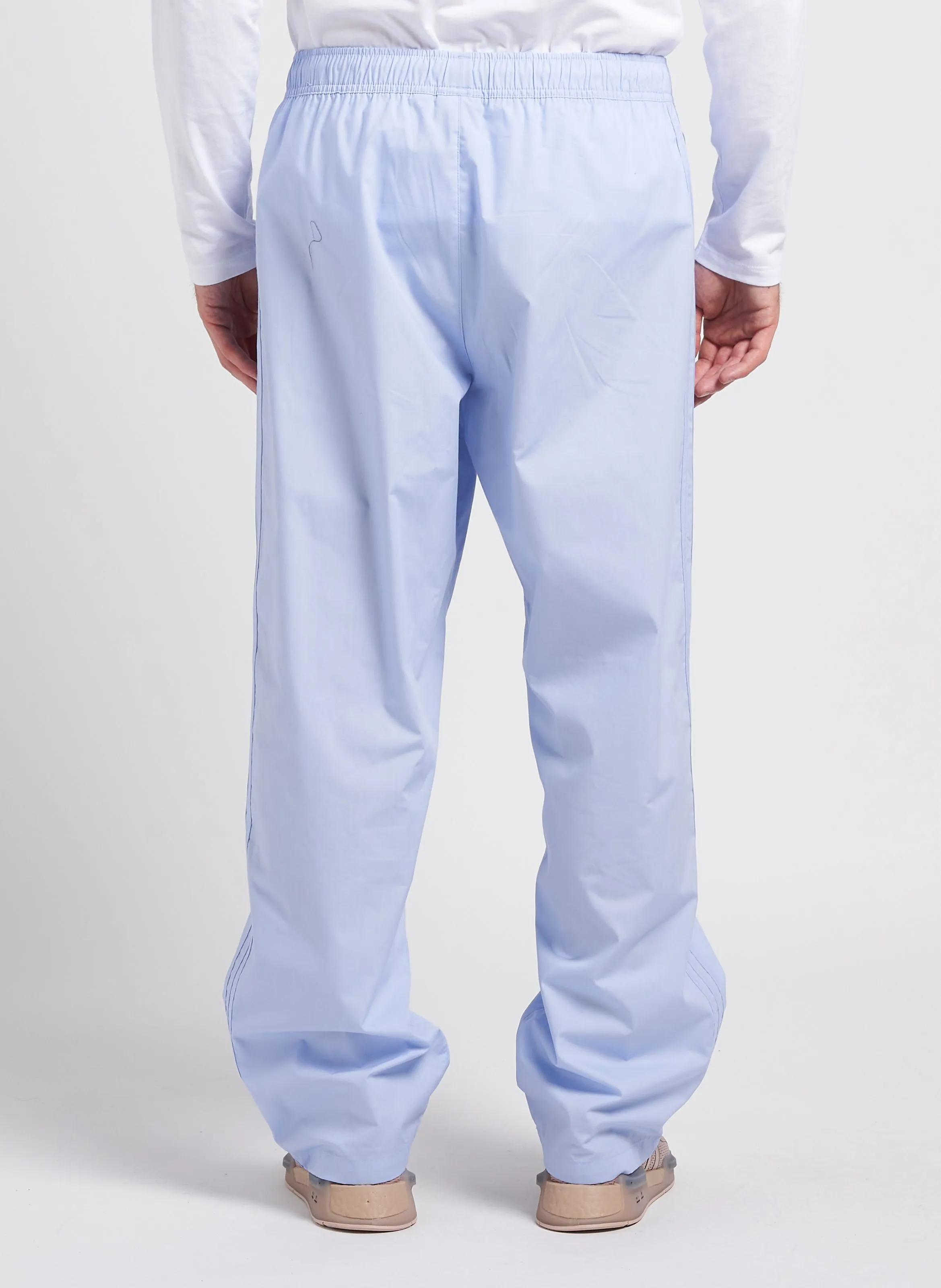 Pantalón recto de algodón en azul