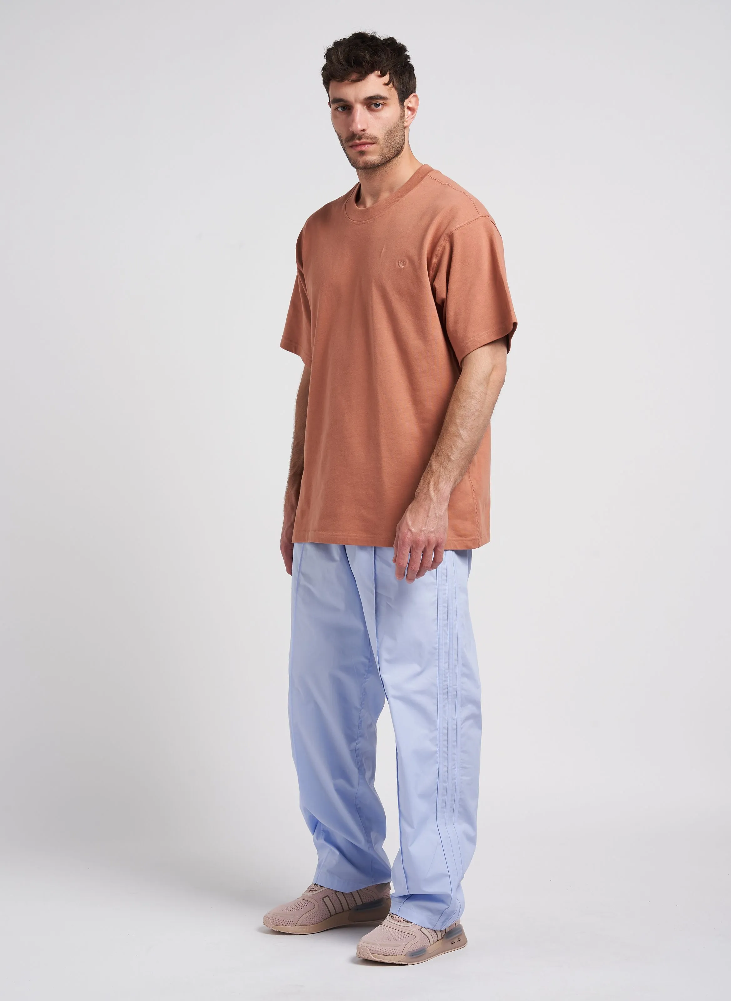 Pantalón recto de algodón en azul