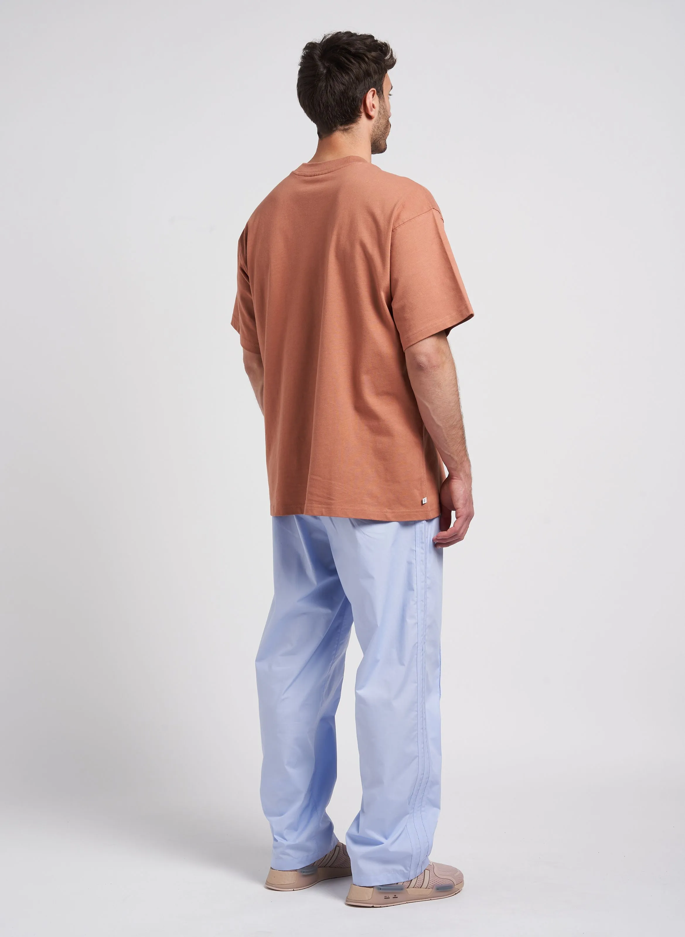 Pantalón recto de algodón en azul