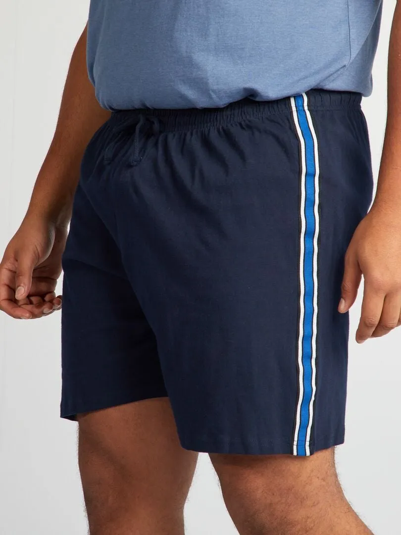 PIJAMA CORTO  CAMISETA + SHORT  2 PIEZAS  AZUL
