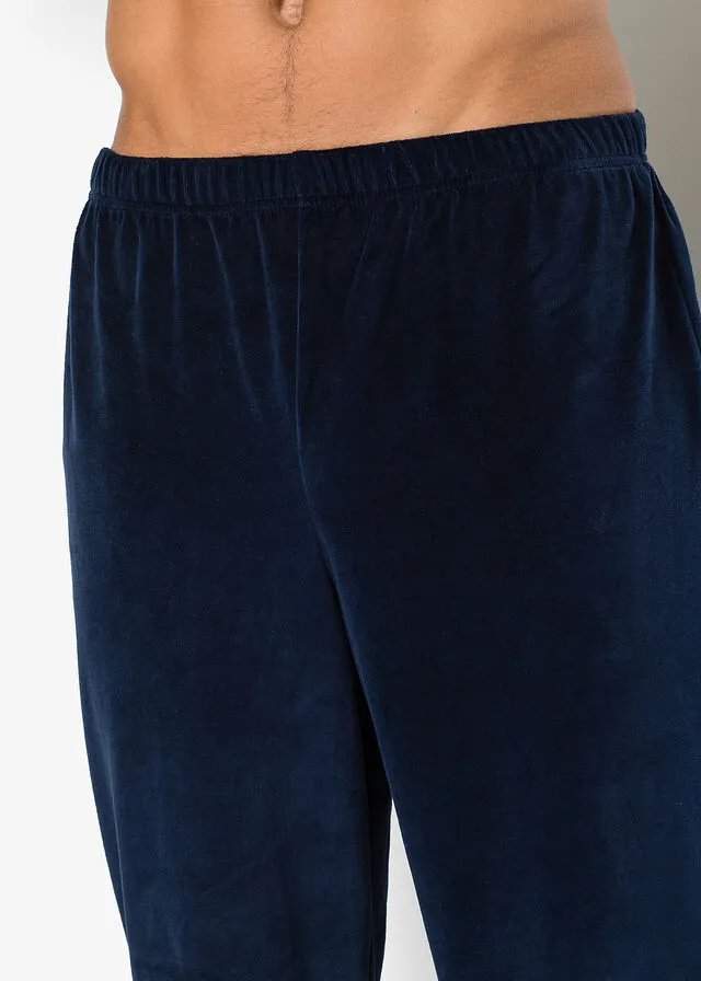 PIJAMA DE FELPA AZUL MARINO GRIS