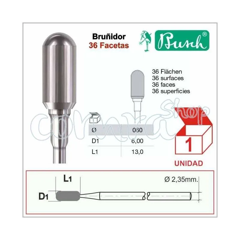 Pulidor de Carburo 36 Facetas, Busch RR266F