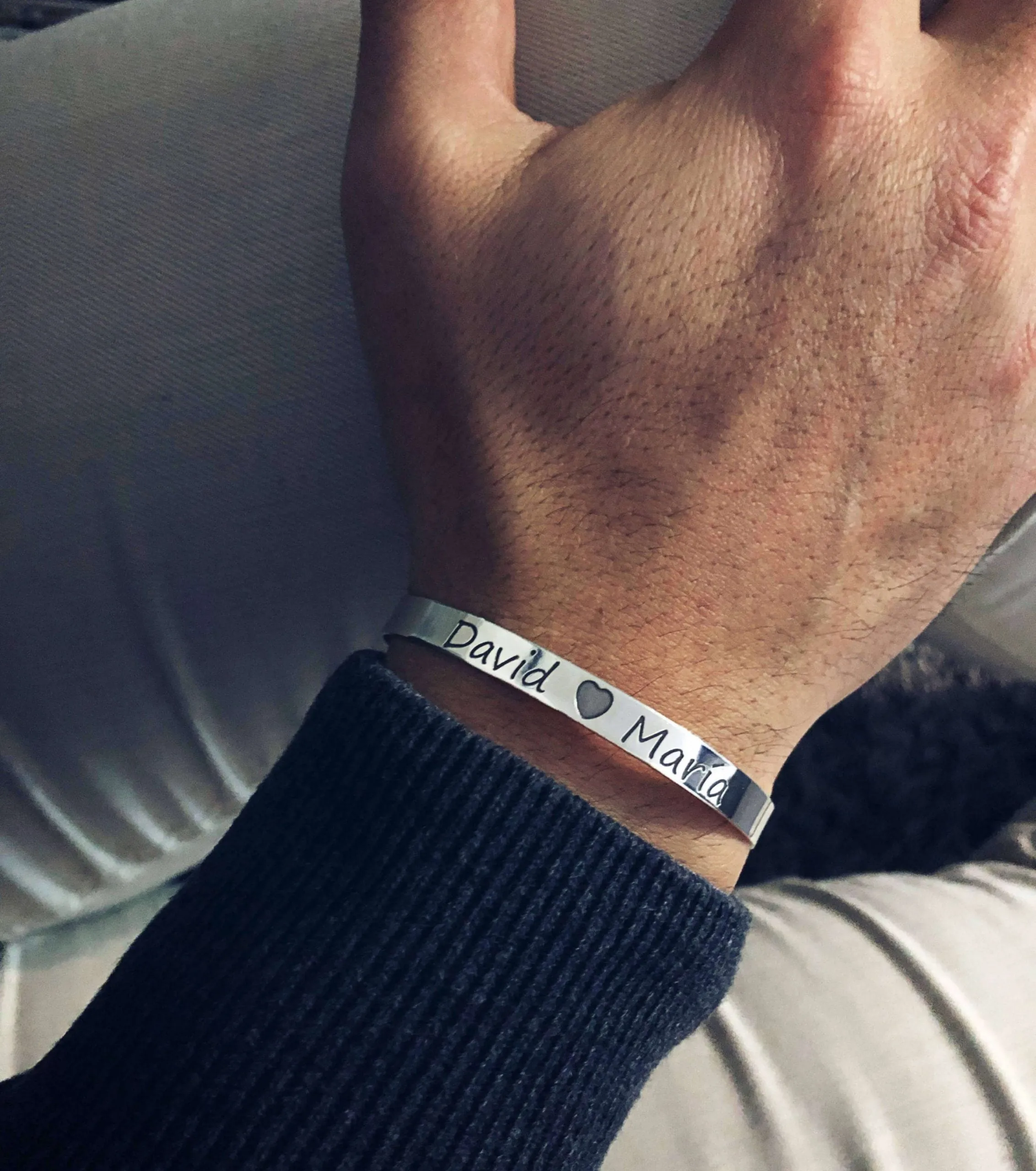 Pulsera Plana Rígida Personalizada Hombre