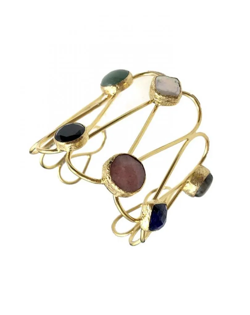 PULSERAS DORADAS CON PEDRERIA DE COLORES PARA BODAS