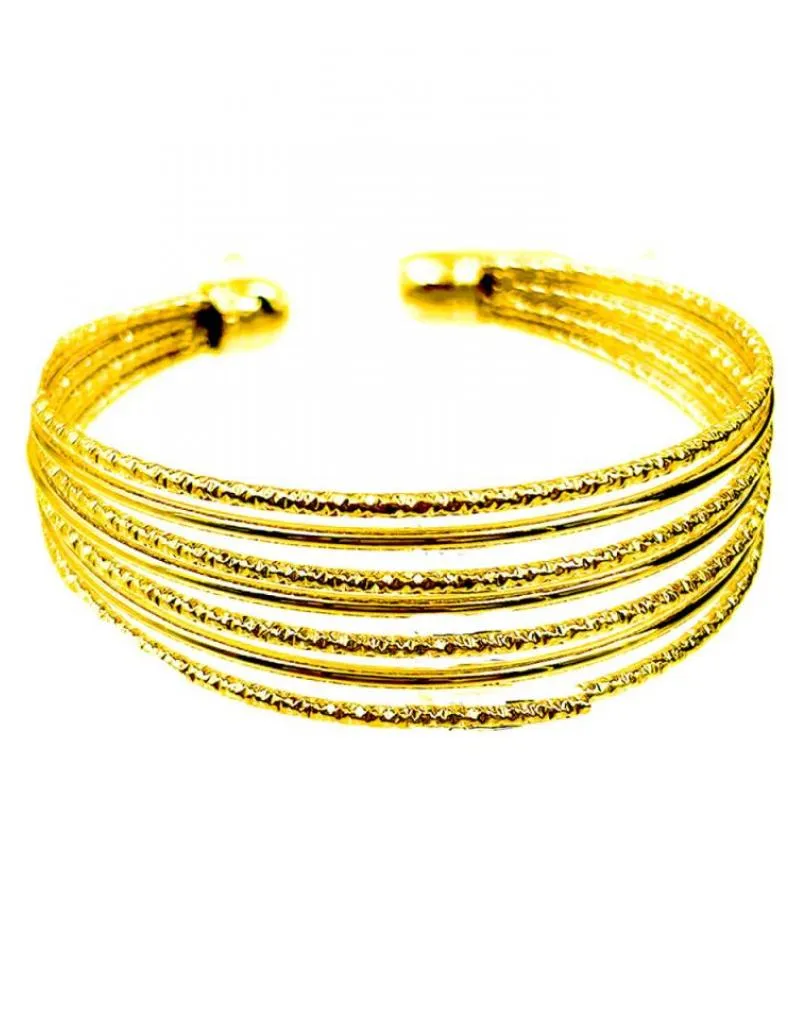 PULSERAS DORADAS ELEGANTES PARA BODAS VARIAS HILERAS JUNTAS