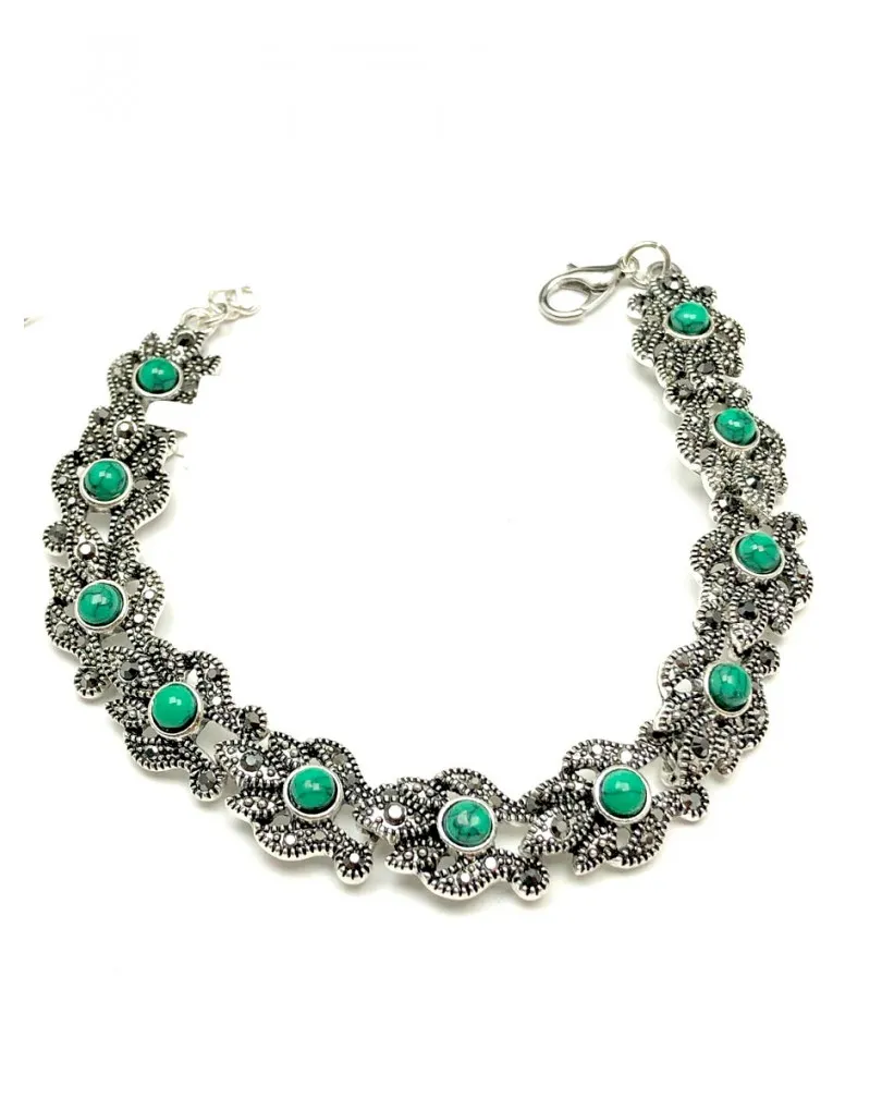 PULSERAS PARA MUJER DE DISEÑO CLASICO DECORADA CON VERDE