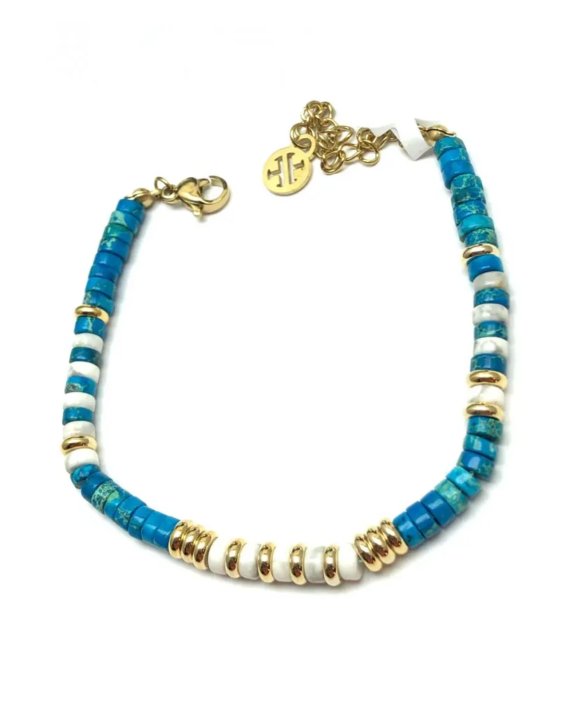 PULSERAS TURQUESAS DE BISUTERIA FINA CON PIEDRAS NATURALES HEISHI