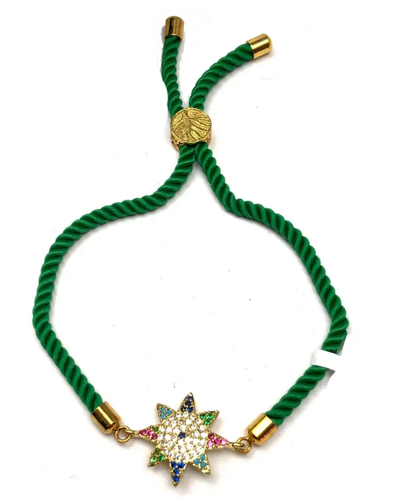 PULSERAS VERDES AJUSTABLES PARA MUJER CON FLOR MULTICOLOR