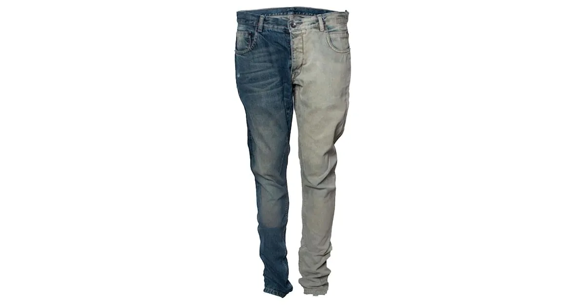 Rick Owens Drkshdw, Vaqueros con corte Detroit Azul 