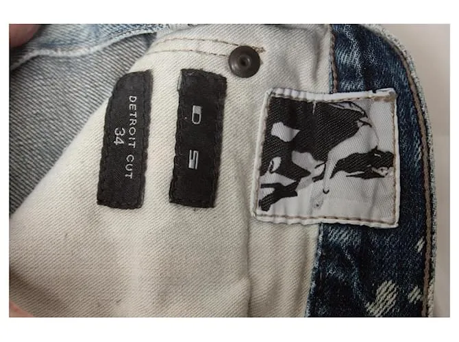Rick Owens Drkshdw, Vaqueros con corte Detroit Azul 