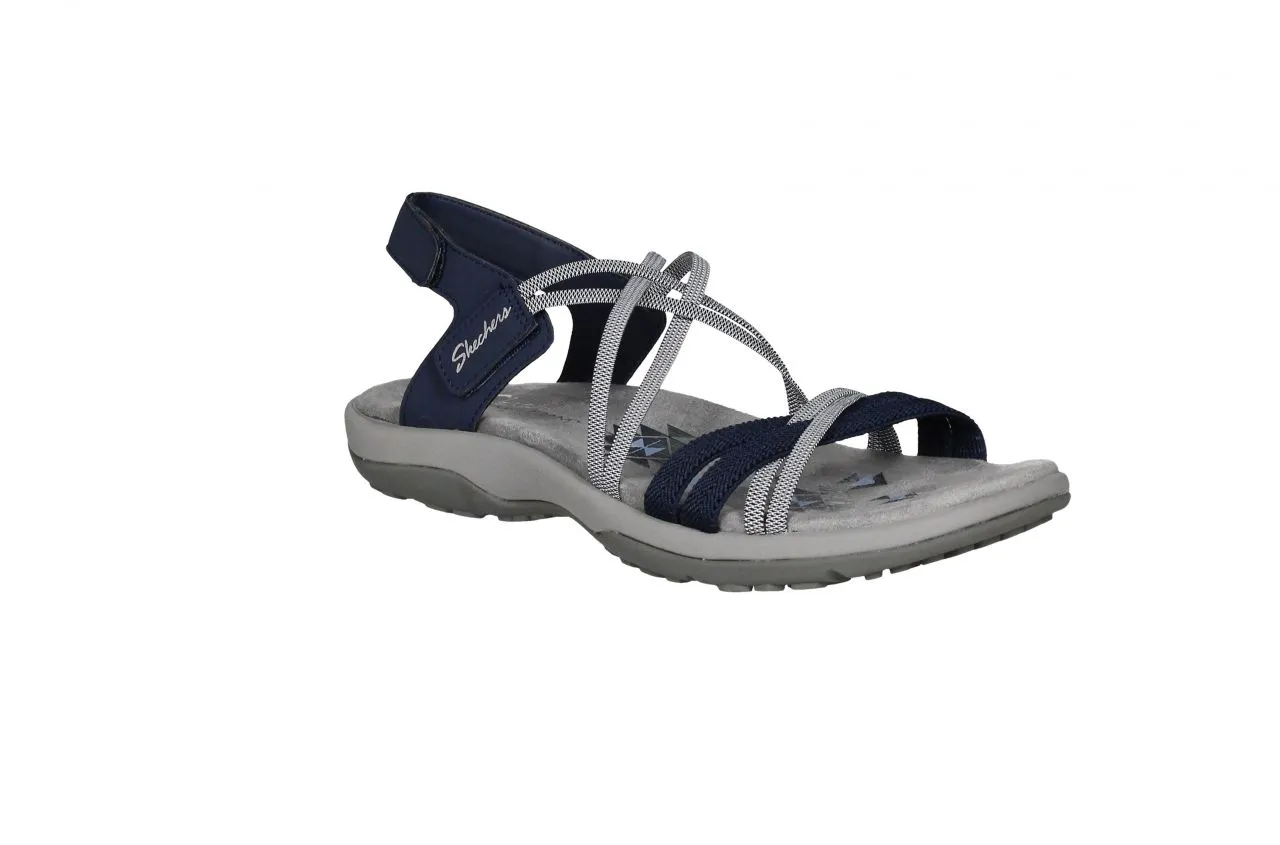 Sandalia Azul/gris Tiras Elasticas Cruzadas
