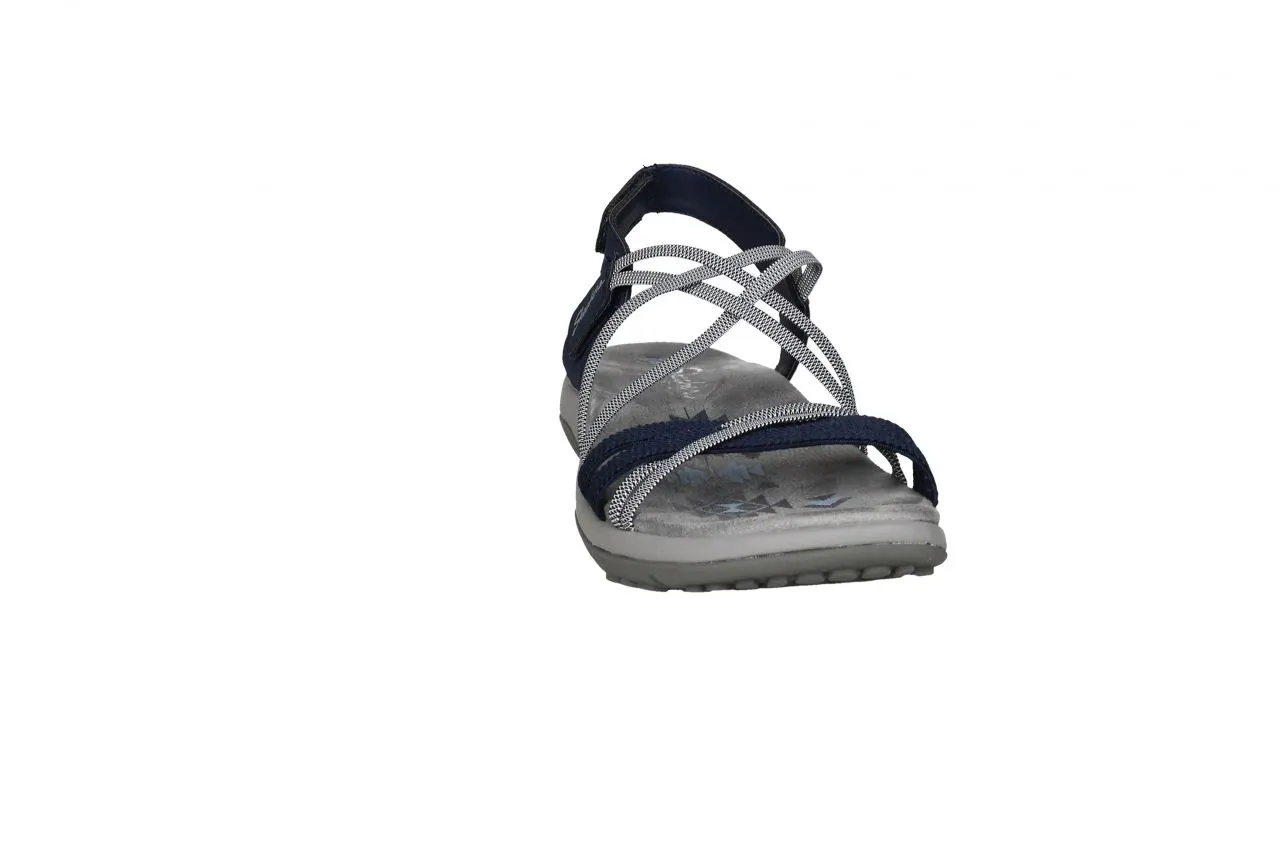 Sandalia Azul/gris Tiras Elasticas Cruzadas