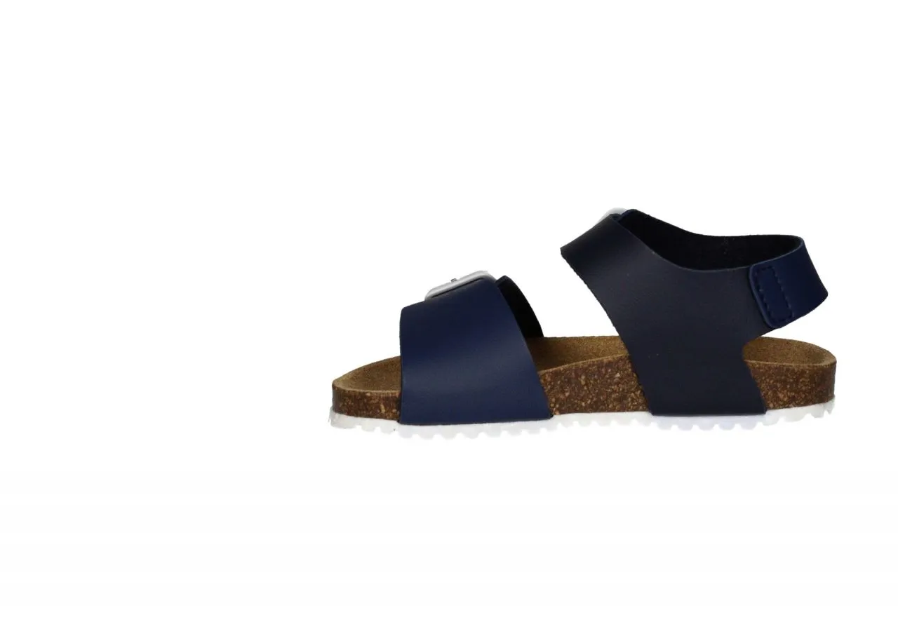 Sandalia Bio Azul 2 Hebillas Metal Blanco