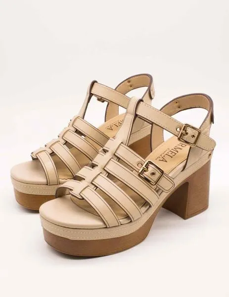 SANDALIA CARMELA 16138102 PIEL BEIGE DE MUJER