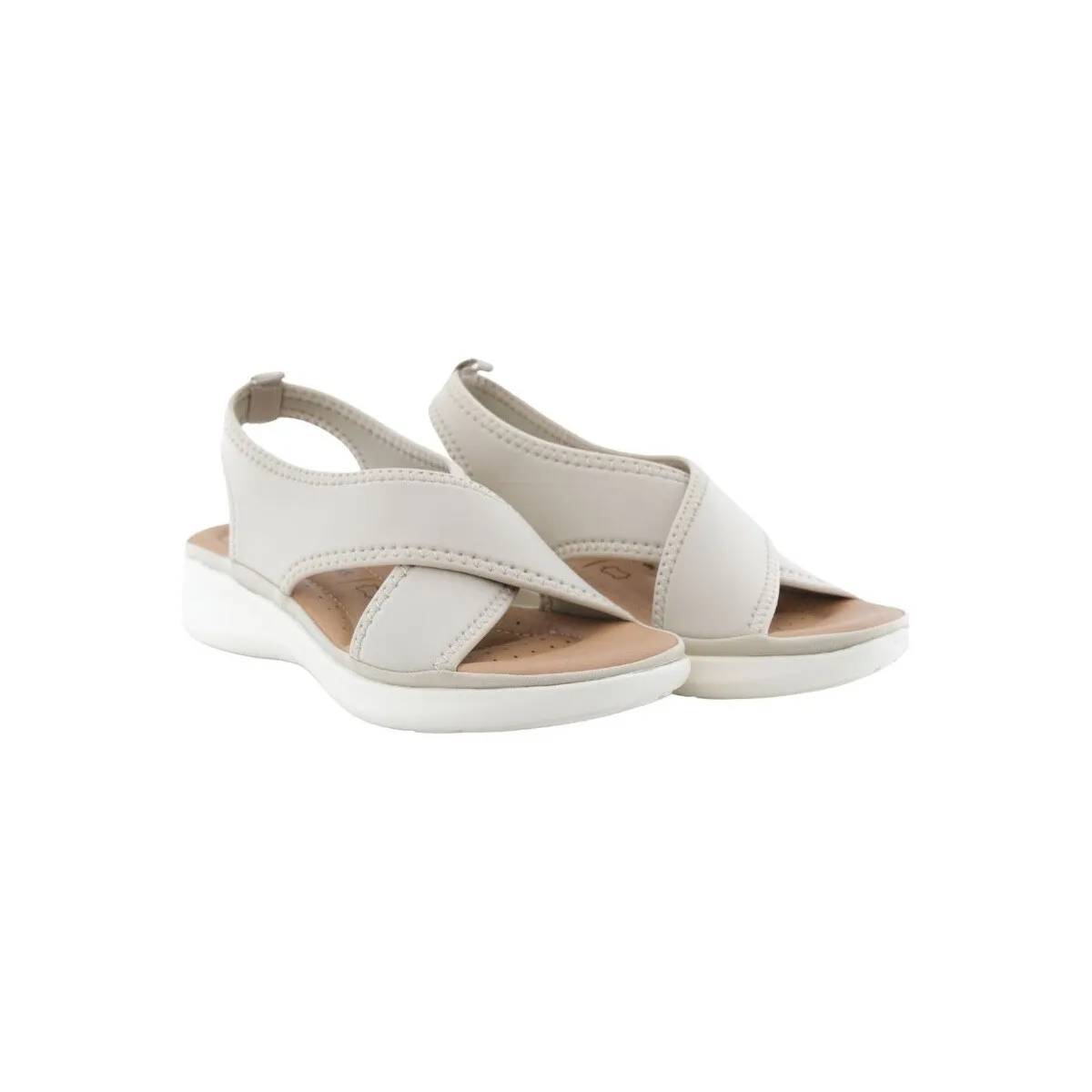 SANDALIA CONFORT KANGAROOS TEXTILPIEL CUÑITA MUJER BEIGE