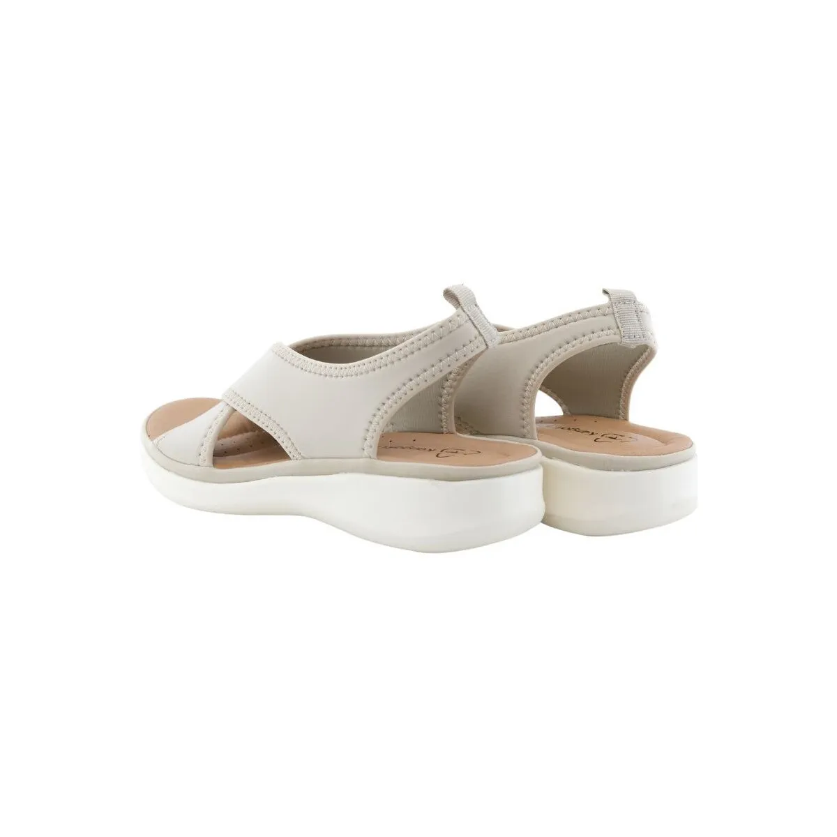 SANDALIA CONFORT KANGAROOS TEXTILPIEL CUÑITA MUJER BEIGE