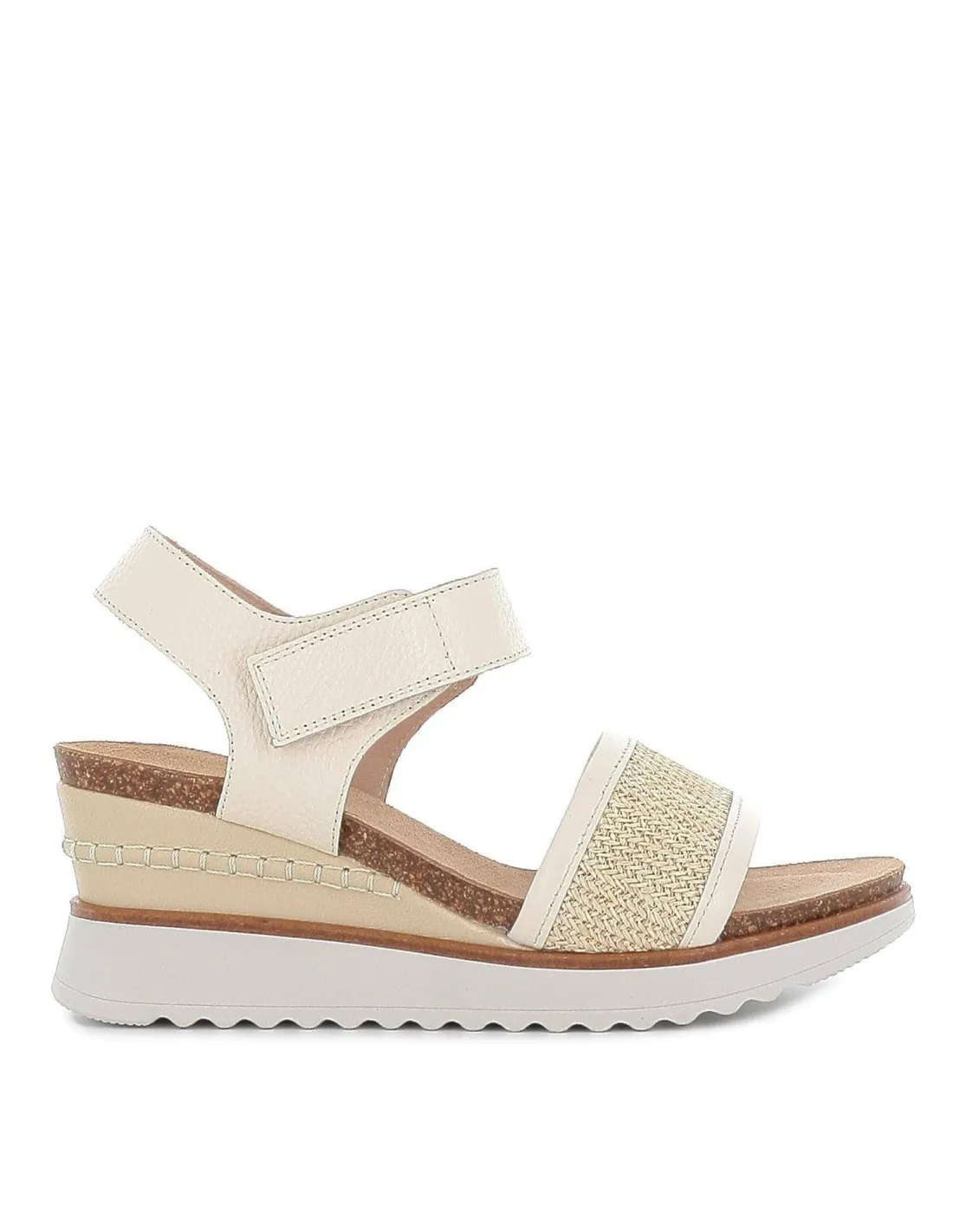 Sandalia cuña mujer planta bio anatómica beige Desiree