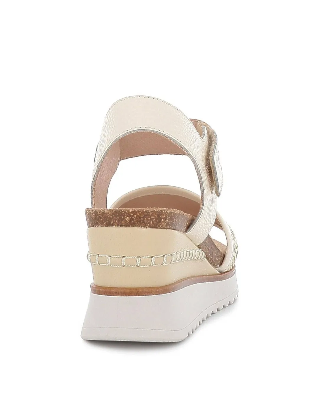 Sandalia cuña mujer planta bio anatómica beige Desiree
