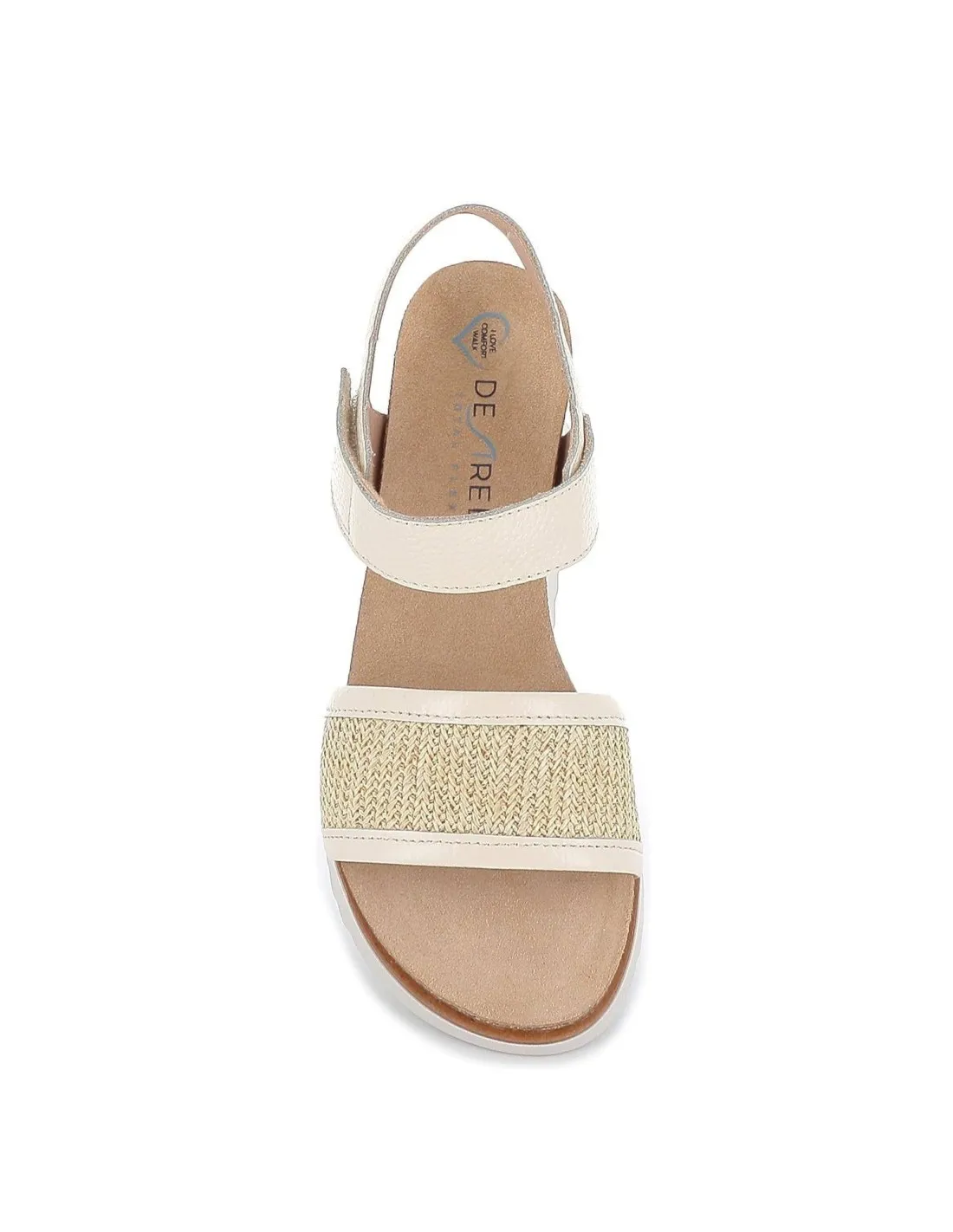 Sandalia cuña mujer planta bio anatómica beige Desiree