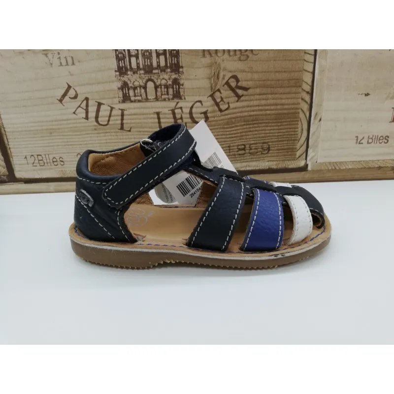 Sandalia de piel Mayoral Azul combinada 41544