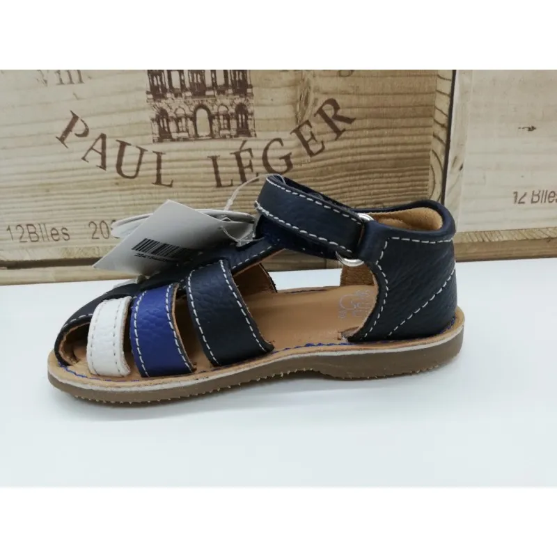 Sandalia de piel Mayoral Azul combinada 41544