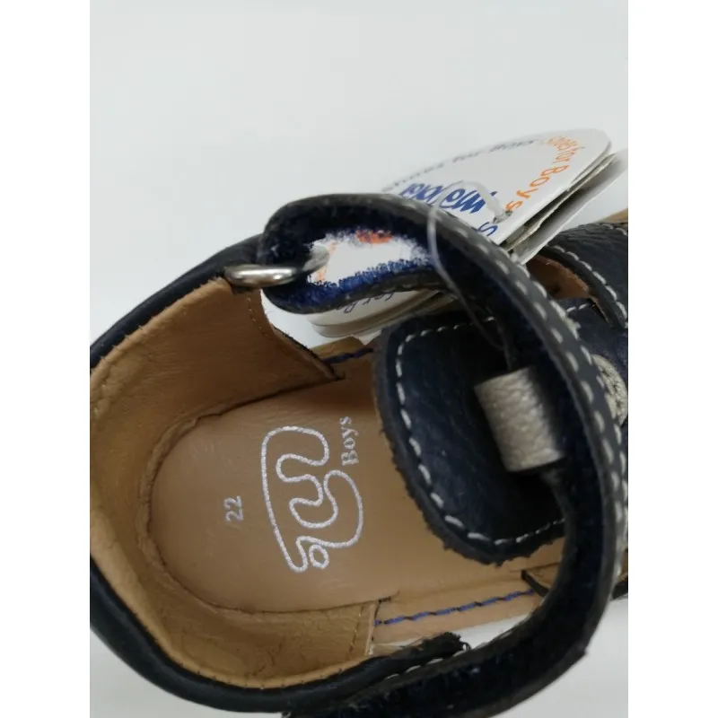 Sandalia de piel Mayoral Azul combinada 41544