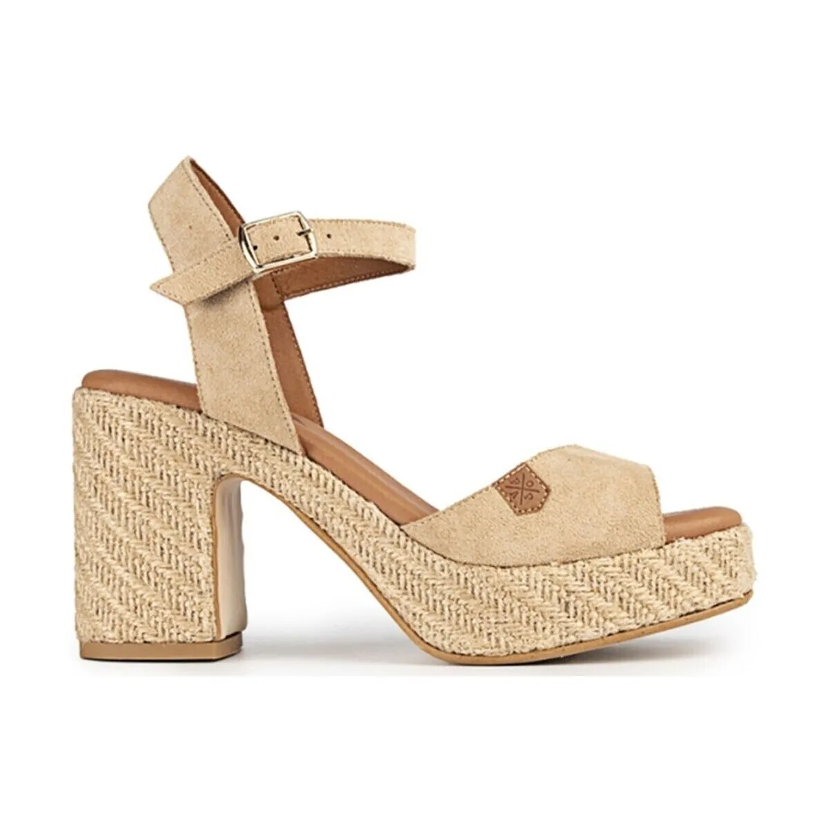 SANDALIA DE TACÓN DE YUTE  MARSELLA SERRAJE BEIGE