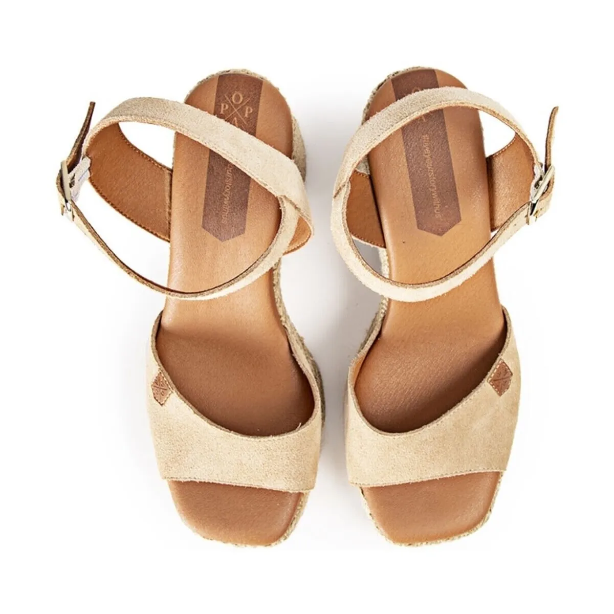 SANDALIA DE TACÓN DE YUTE  MARSELLA SERRAJE BEIGE