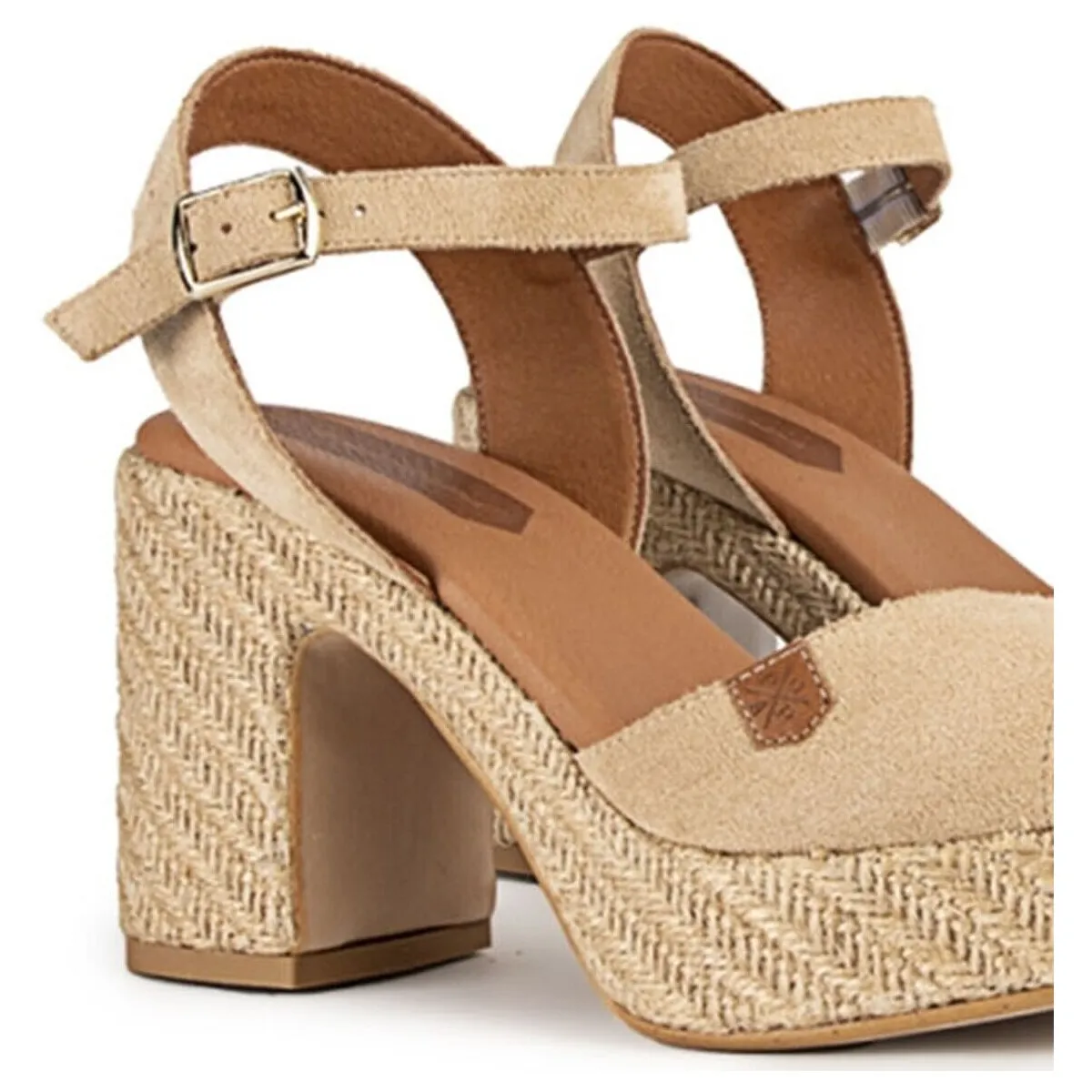 SANDALIA DE TACÓN DE YUTE  MARSELLA SERRAJE BEIGE