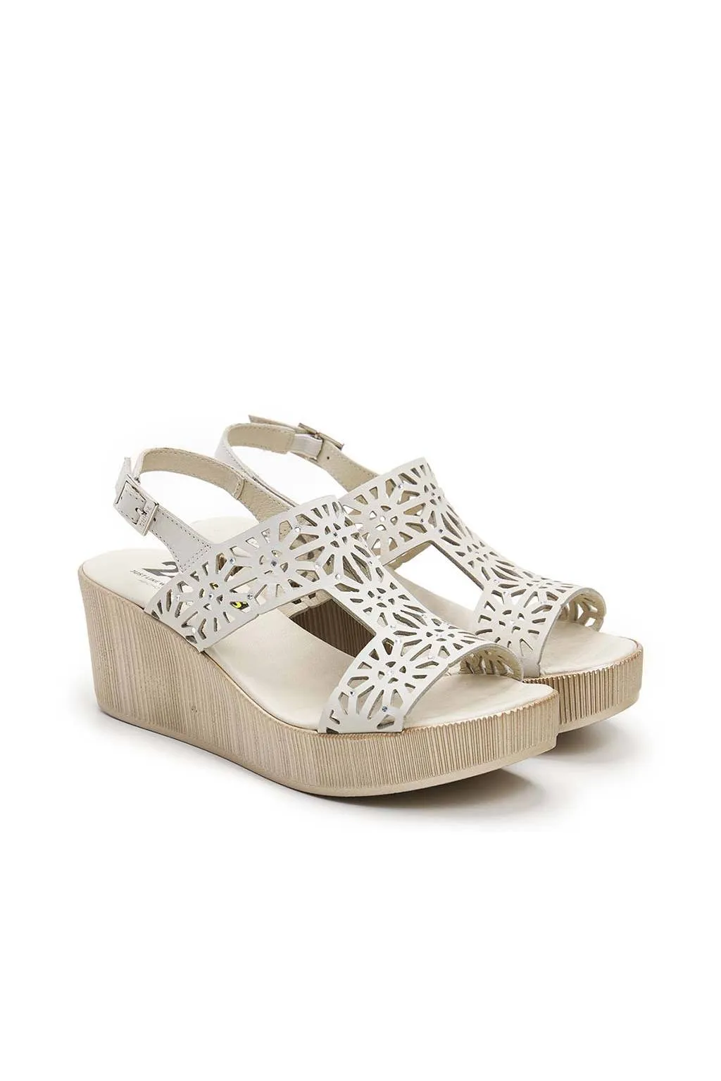 Sandalia Mujer 24HRS 26064 Piel Nobuck Crema Beige