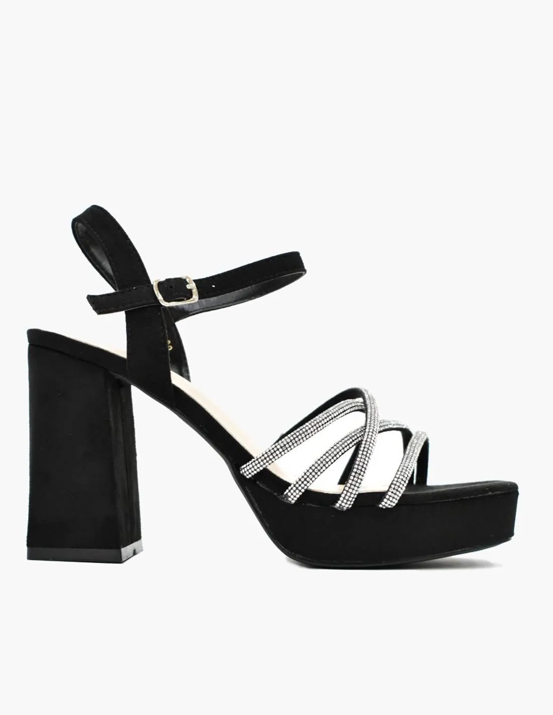Sandalia negra con brillantes | Spain