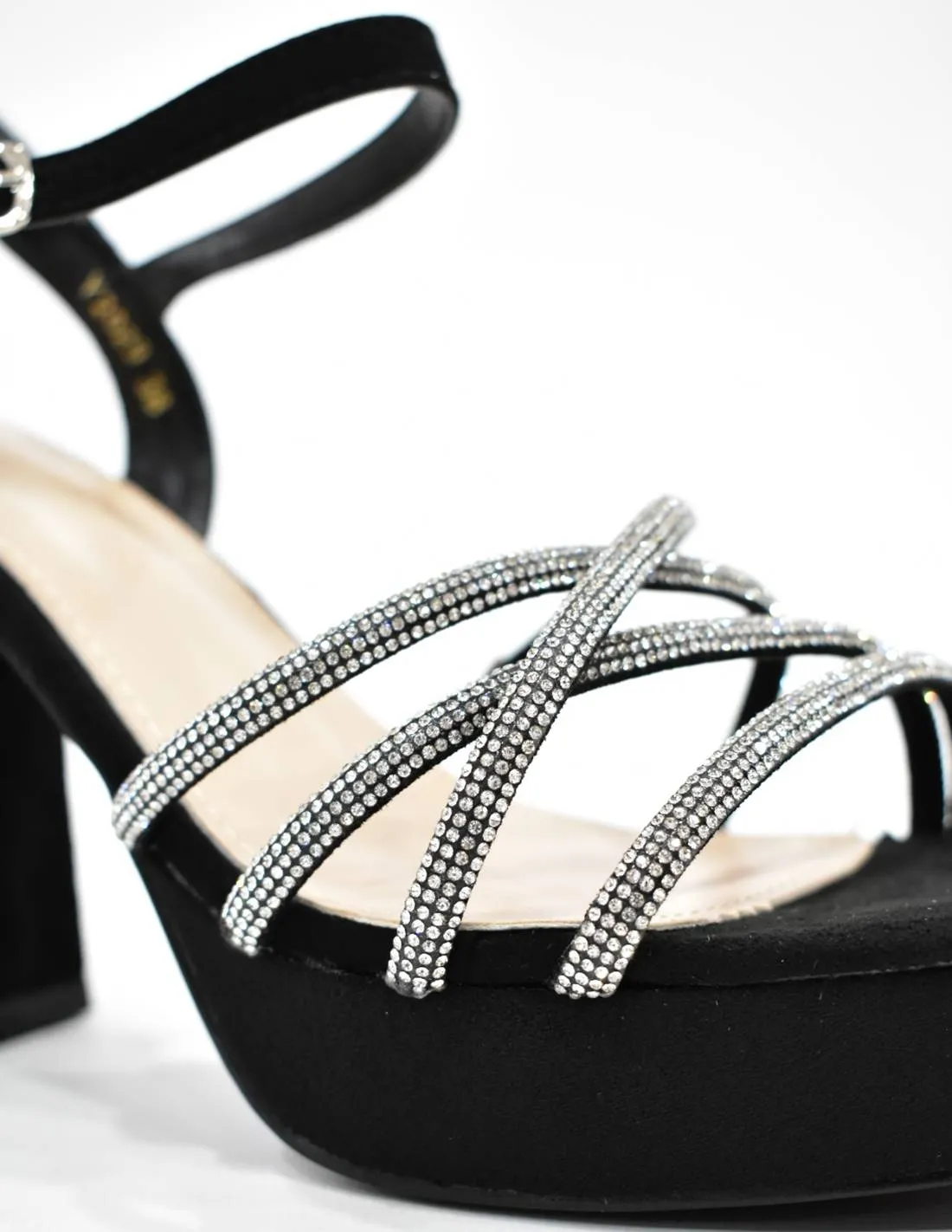 Sandalia negra con brillantes | Spain