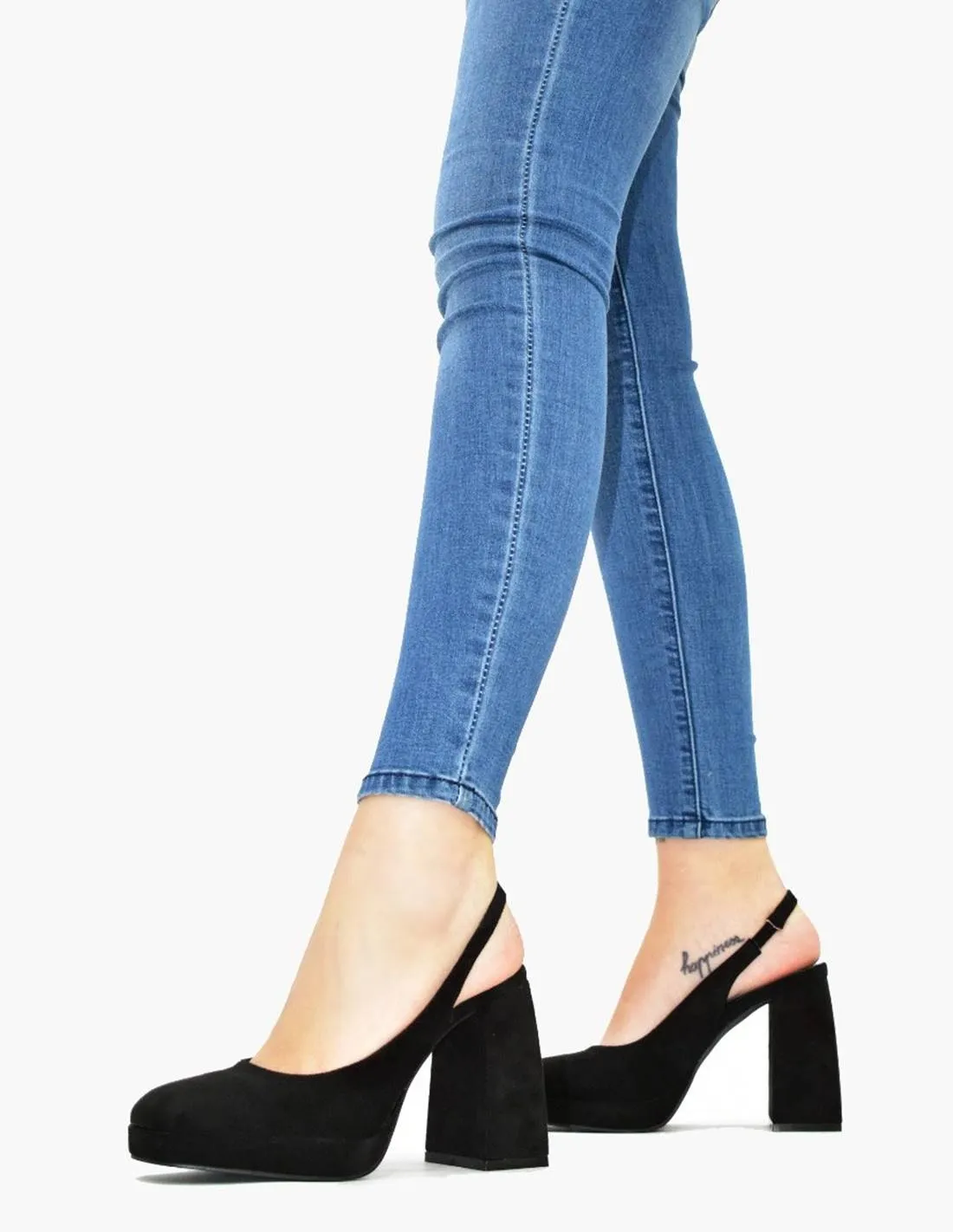 Sandalia negra con plataforma | Bounarotti
